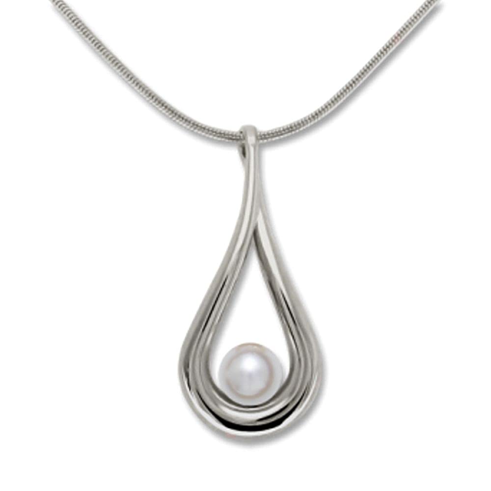 Mana Pearl 18 Inch Sterling Silver Necklace for Women - 925 Silver Elegant Jewelry Gift for Birthday, Anniversary & Special Occasions