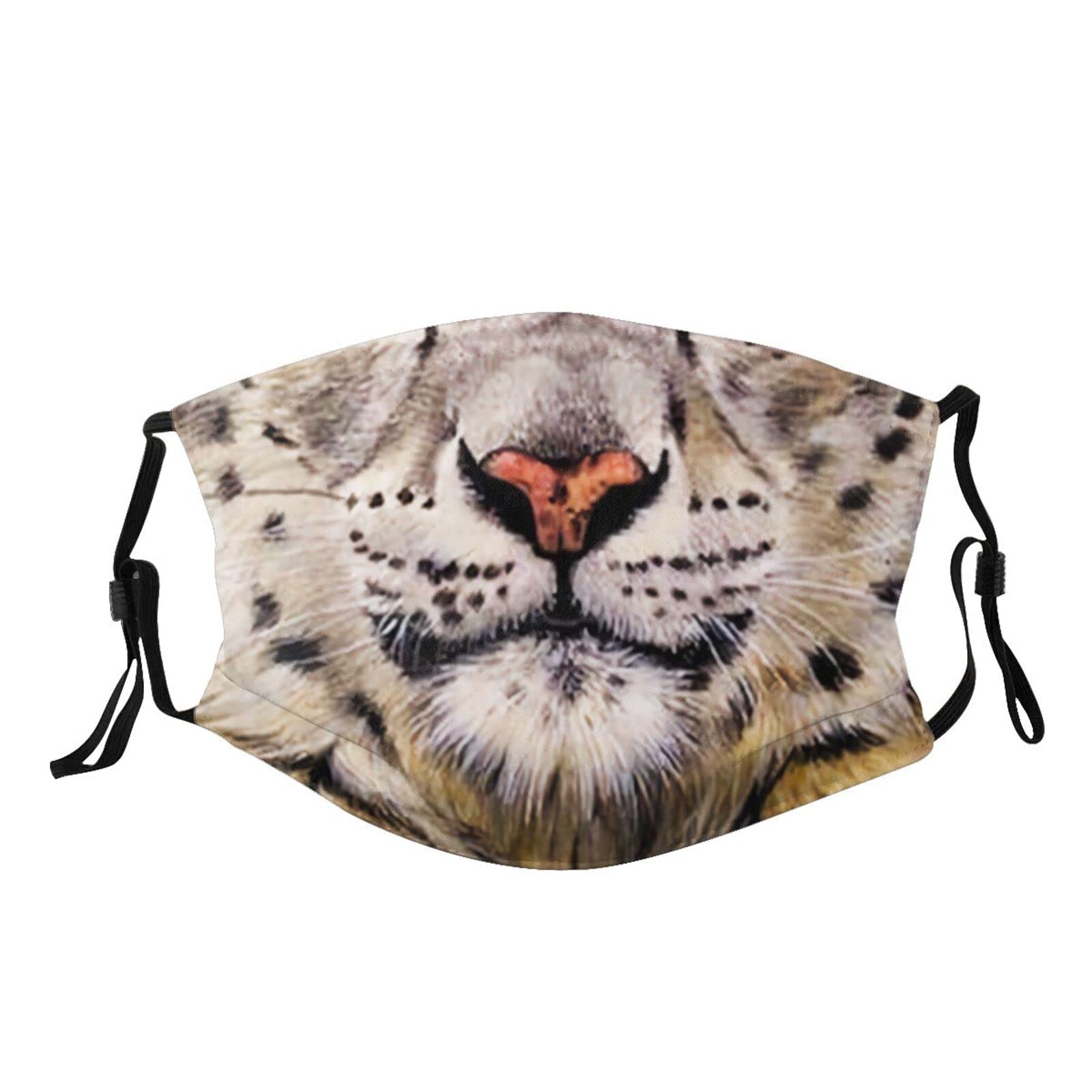 Funny Washable Tiger Face Mask with Filter - Adjustable Balaclava Mouth Cover for Adults & Teens - Perfect for Halloween, Cosplay, and Outdoor Activities