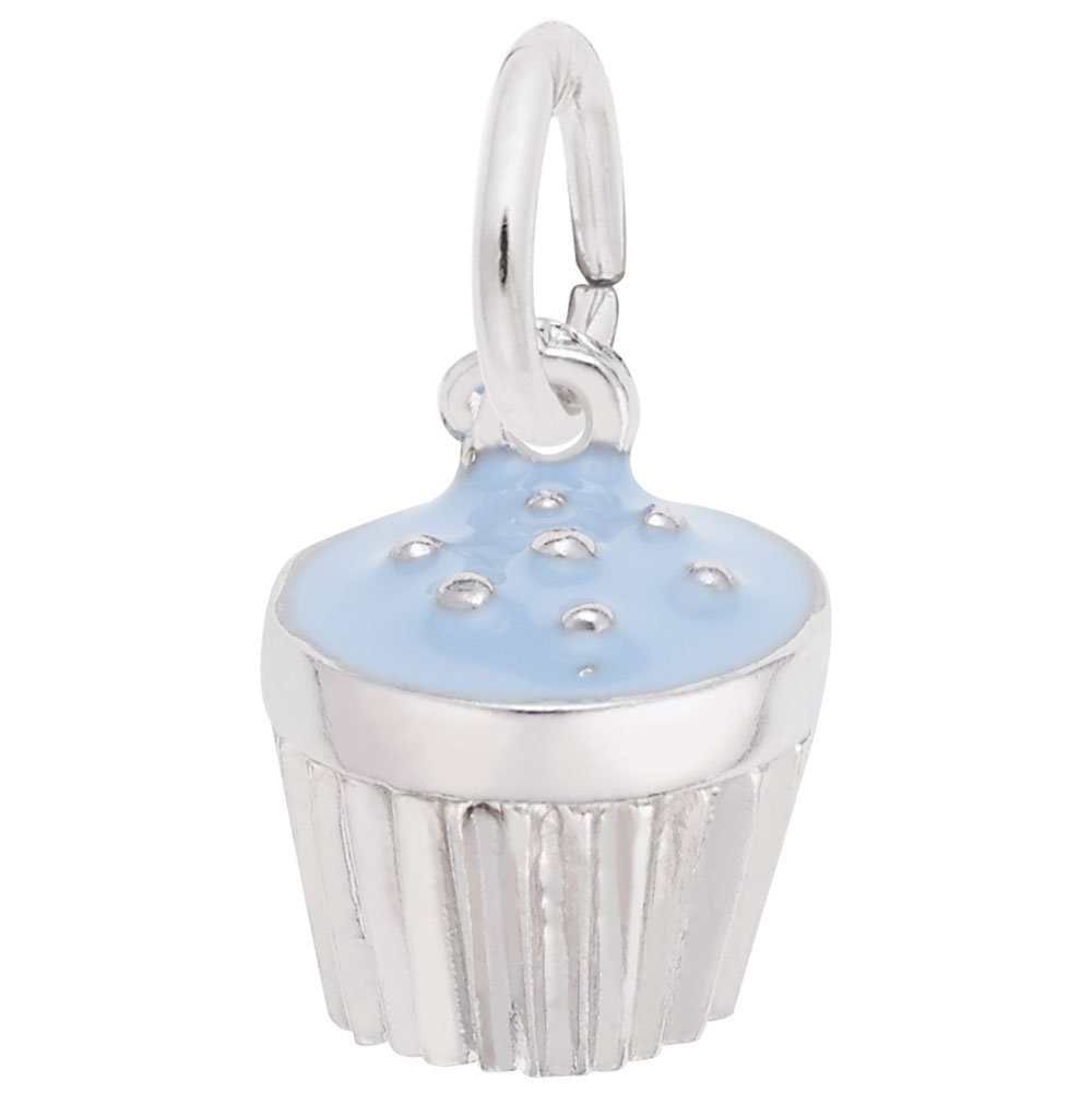 Blue Cupcake Charm for Jewelry Making - Handmade Bracelet & Necklace Charms - Perfect for DIY Crafts, Gifts, and Party Favors