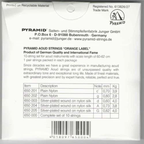 Premium Oud Strings for Arabic & Syrian Tuning - Pyramid PSO-650 Professional Grade | Perfect for Traditional Middle Eastern Music Performances & Practice