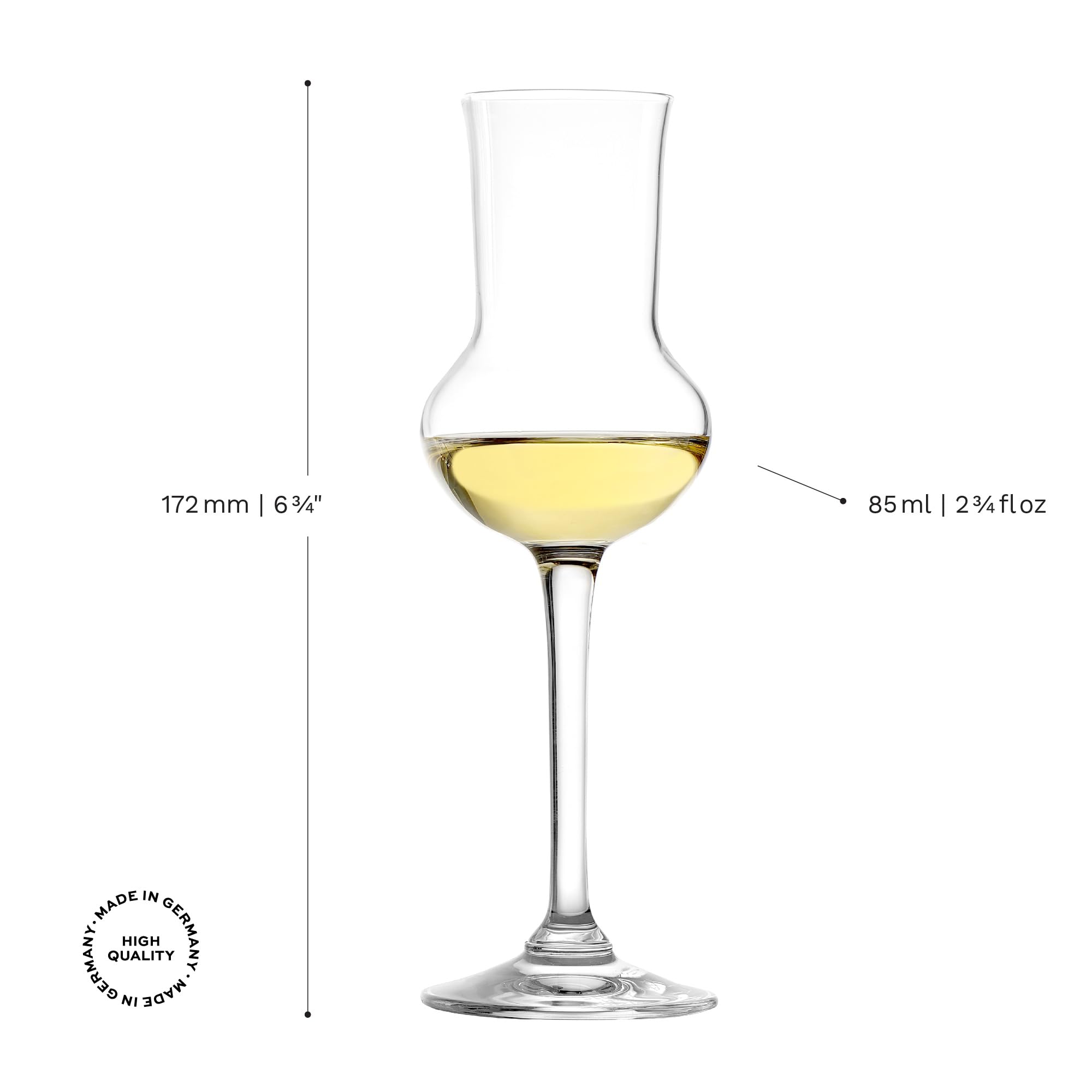 Stölzle Lausitz Set of 6 Professional Grappa Glasses - 3 oz Lead-Free Crystal Liquor Glasses | Dishwasher Safe Aperitif Glasses for Brandy, Whiskey & Cocktails | Perfect for Home Bars, Restaurants & Gifts