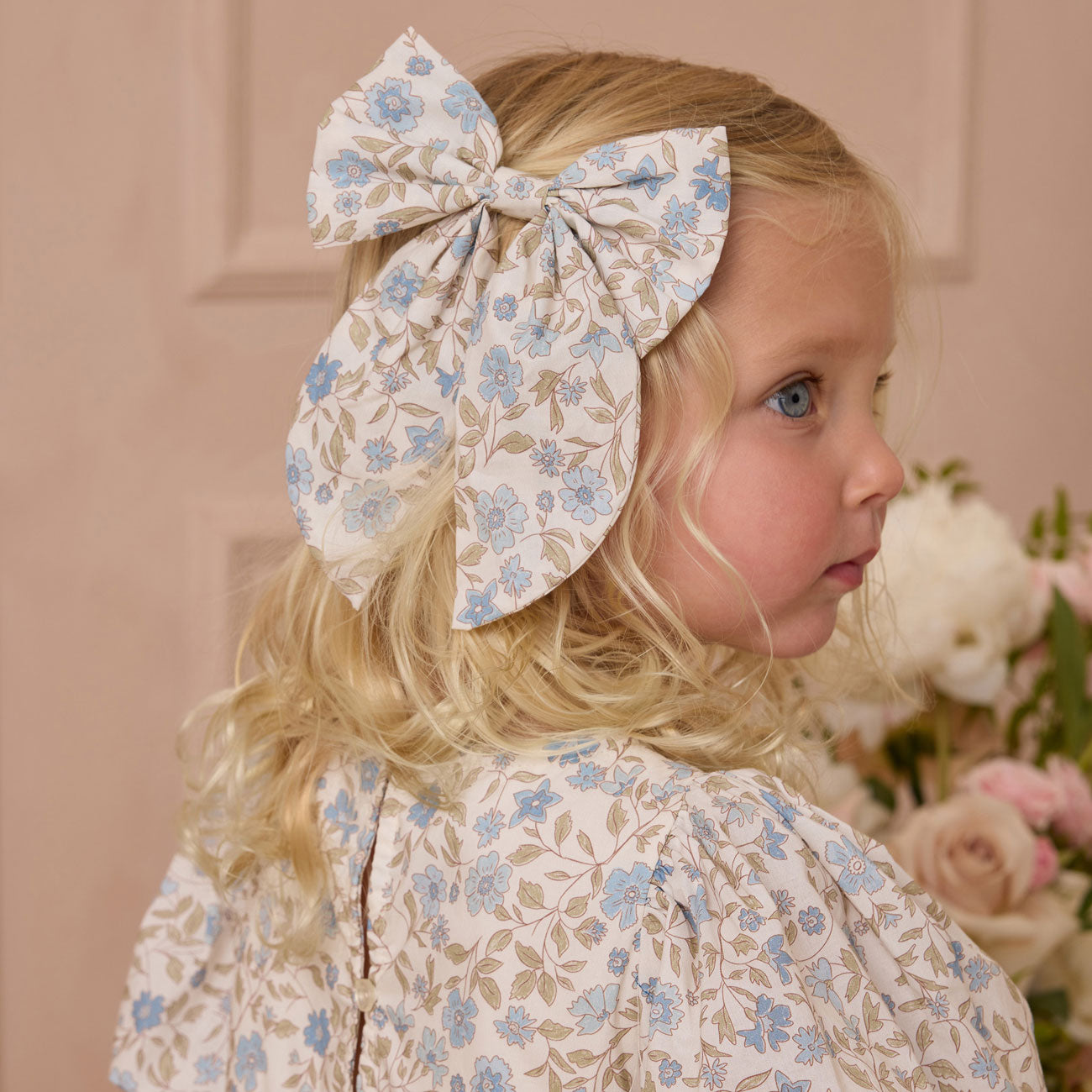 Luna Dress - Blue Garden Floral Print Summer Dress for Women | Perfect for Beach Vacations, Garden Parties & Casual Outings