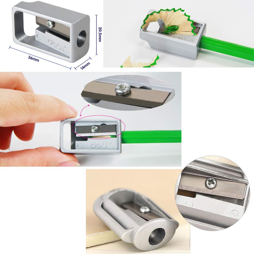 Premium Reusable Pencil Sharpener with Sandpaper Grinder - 2PCS Metal Manual Sketch Lead Pointer for Artists, Adults & Teens | Perfect for Drawing, Sketching & Art Classes