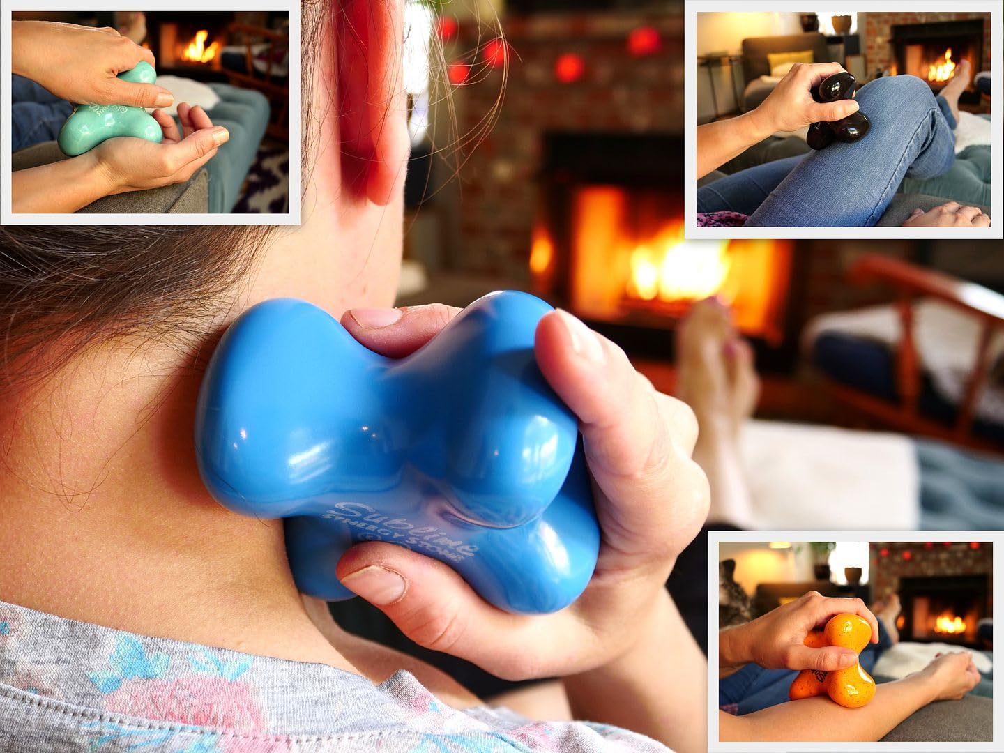 Premium Basalt Black Hot Stone Massage Set (2-Piece) - Deep Heat Therapy for Muscle Tension Relief - Relaxing Contoured Stones with Matte Surface for Smooth Gliding - Perfect for Spa, Home Massage & Aromatherapy with Essential Oils