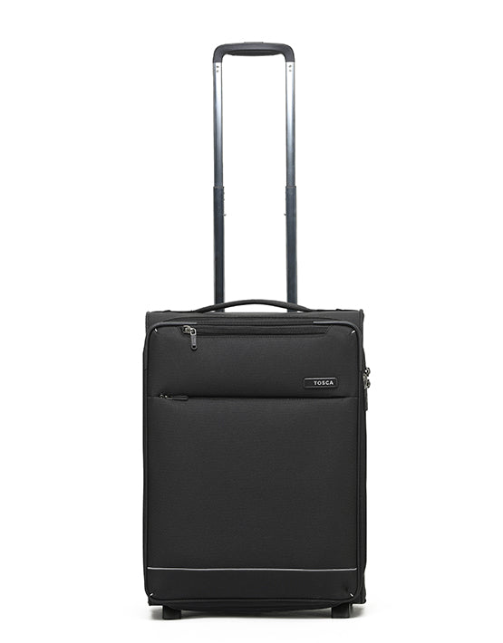 Tosca Two Wheel Air5055 New 55cm Ultra Lightweight Cabin Luggage Black - Perfect for Air Travel & Weekend Getaways