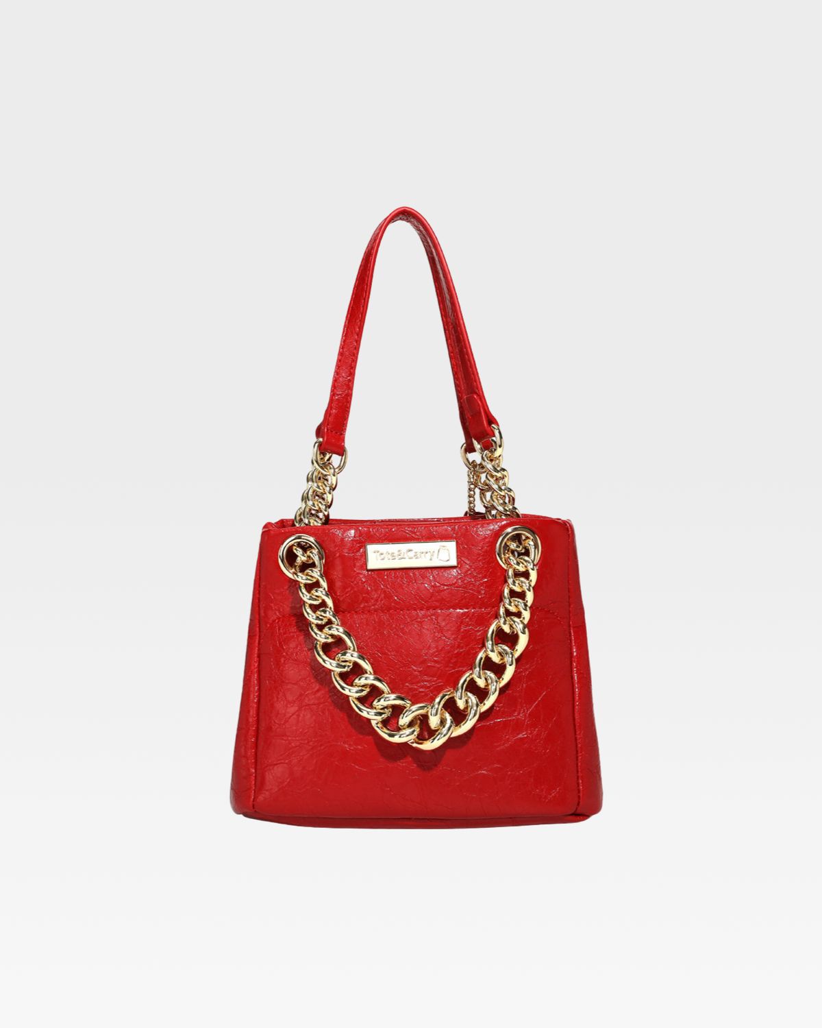 Premium Red Leather Mini Tote Bag for Women - Stylish Crossbody Handbag for Work, Travel & Everyday Use