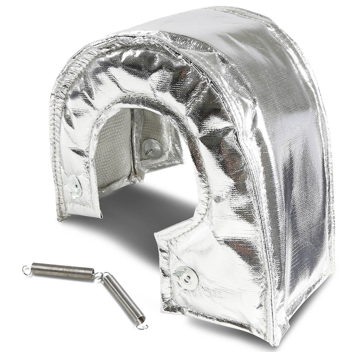 Auto Dynasty T6 Stainless Steel Turbocharger Heat Shield Wrap - High Temp Protection for Turbo Performance (Chrome) | Perfect for Racing, Off-Road & Performance Car Upgrades