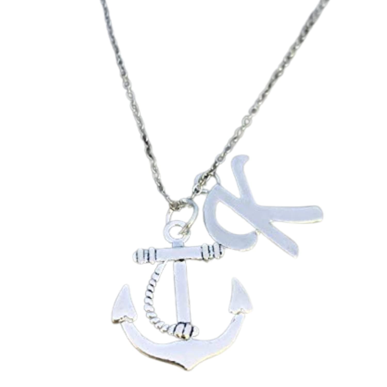 Personalized Anchor Charm Necklace with Initial - Sailor Nautical Jewelry for Best Friend, Women, Teens & Girls - Perfect for Birthdays, Anniversaries & Everyday Wear