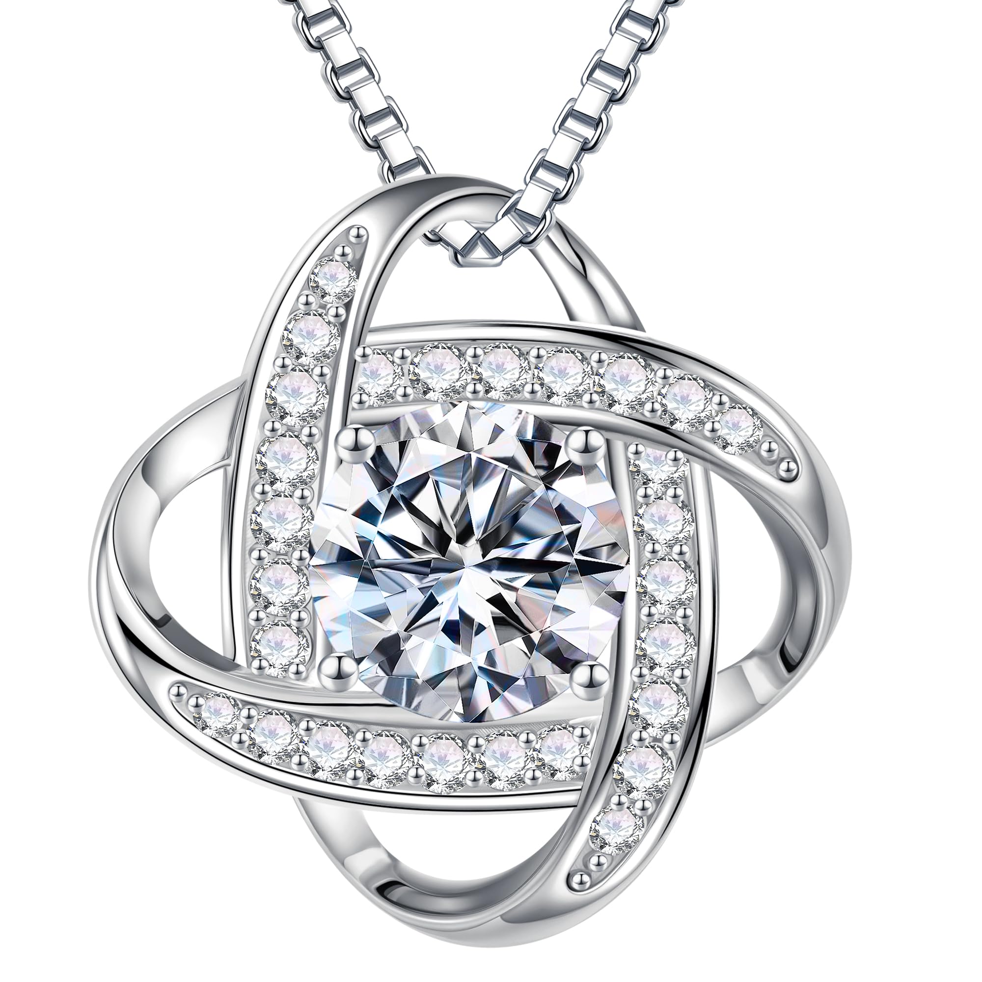 MOOSEA 1-3ct Moissanite Necklace for Women - D Color VVS1, 925 Silver Jewelry Gift for Anniversary & Birthday