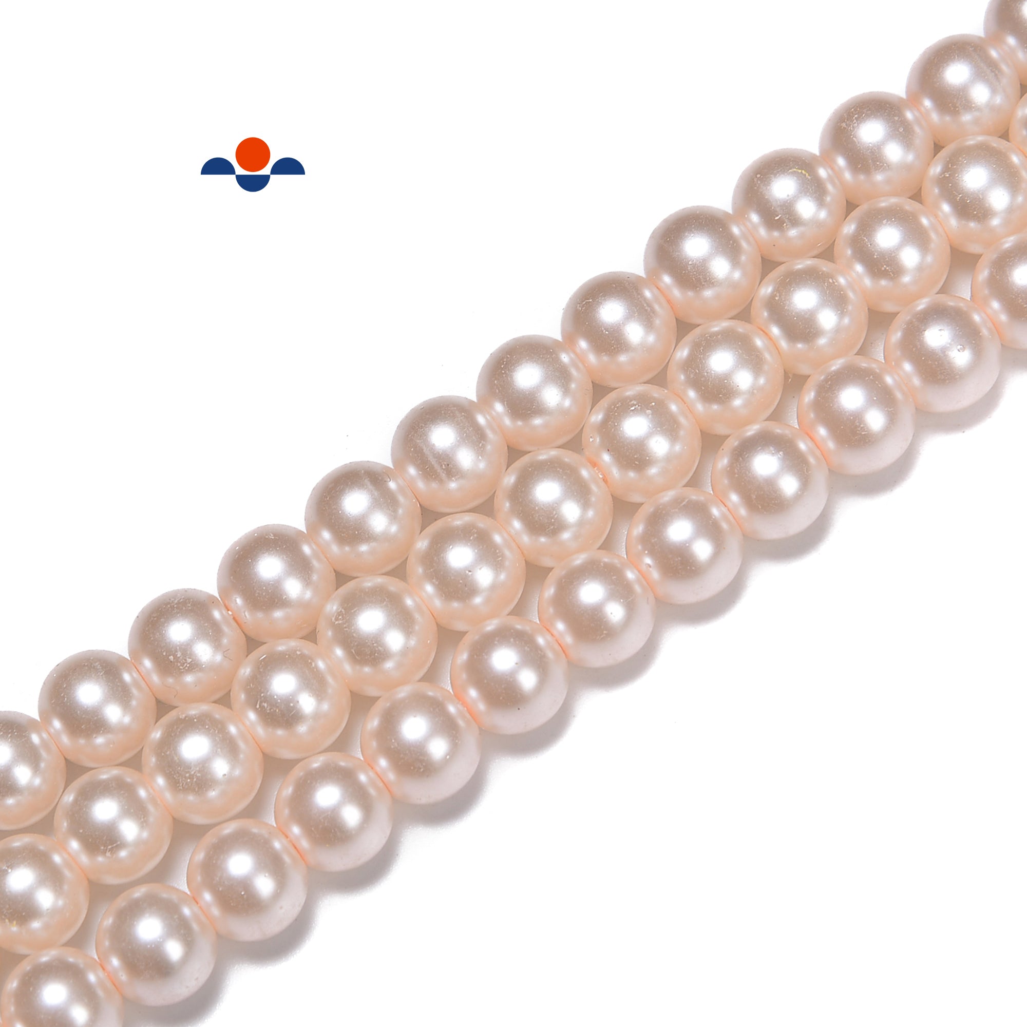 Peach Pink Glass Pearl Smooth Round Beads 3mm-15mm (3mm 4mm 6mm 8mm 10mm 12mm 15mm) - 15 Strands Bulk for Jewelry Making, DIY Crafts, Bracelets & Necklaces - Perfect for Beading, Home Decor & Gift Projects