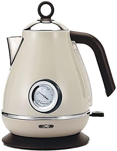 **ZYBW Retro Electric Kettle with Temperature Control - Stainless Steel Hot Water Boiler with LED Light, Auto Shut-Off & Anti-Dry Protection (Red) - Perfect for Home, Office, or Dorm Use**