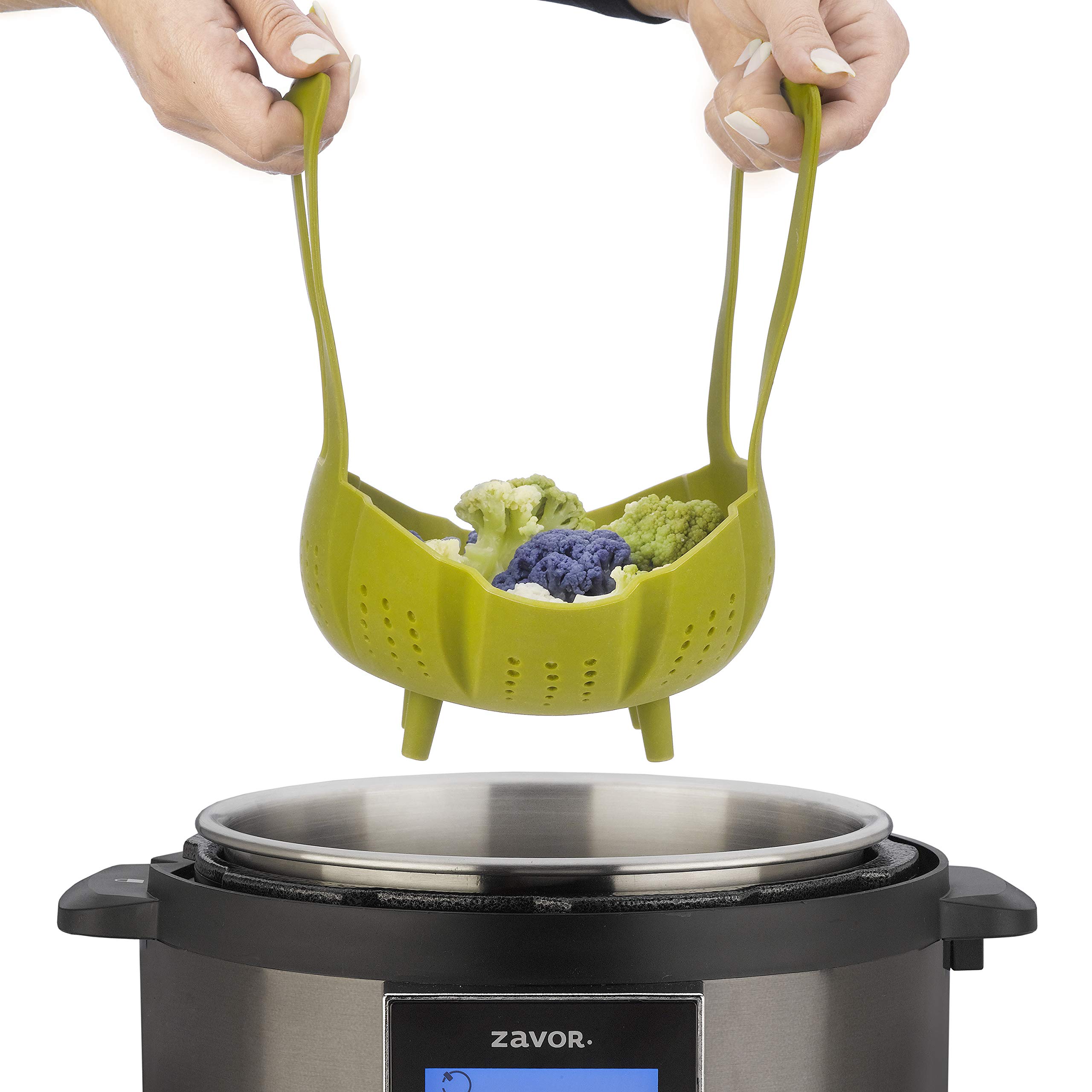 Zavor Silicone Everyday Set - Steamer Basket, Egg Rack & Egg Bites Mold for Instant Pot, Pressure Cooker & Stock Pots | BPA-Free, Non-Scratch Cookware Accessories | Perfect for Meal Prep, Healthy Cooking & Kitchen Organization