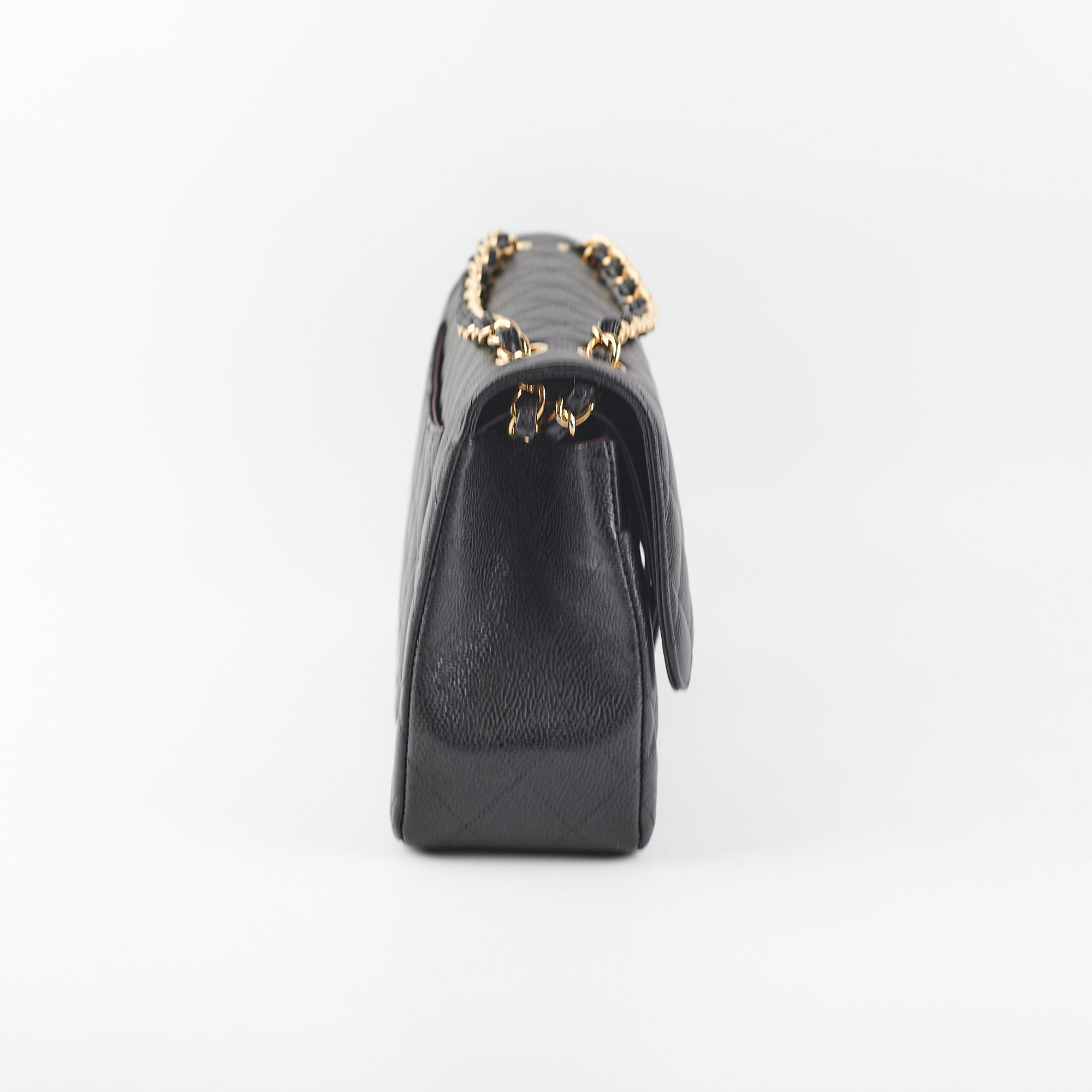 Authentic Chanel Quilted Jumbo Flap Bag in Black Caviar Leather with Gold Hardware - Perfect for Luxury Fashion & Special Occasions