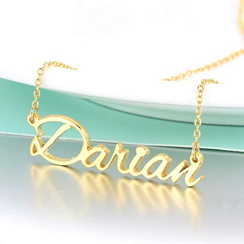 14K Solid Gold Personalized Name Necklace for Women - Custom Engraved Dainty Nameplate Necklace Jewelry Gift for Her - Perfect for Birthdays, Anniversaries & Special Occasions
