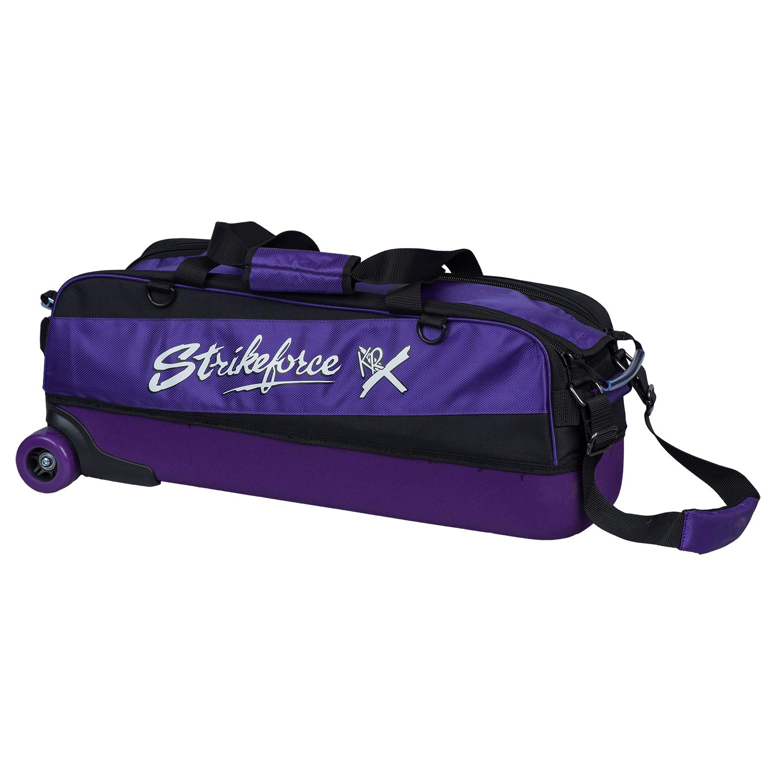 KR Strikeforce Fast Slim Triple Tote Bag - Lightweight Waterproof Purse for Women, Gym, Work & Travel | Durable Nylon Shoulder Bag with 3 Compartments (Purple)