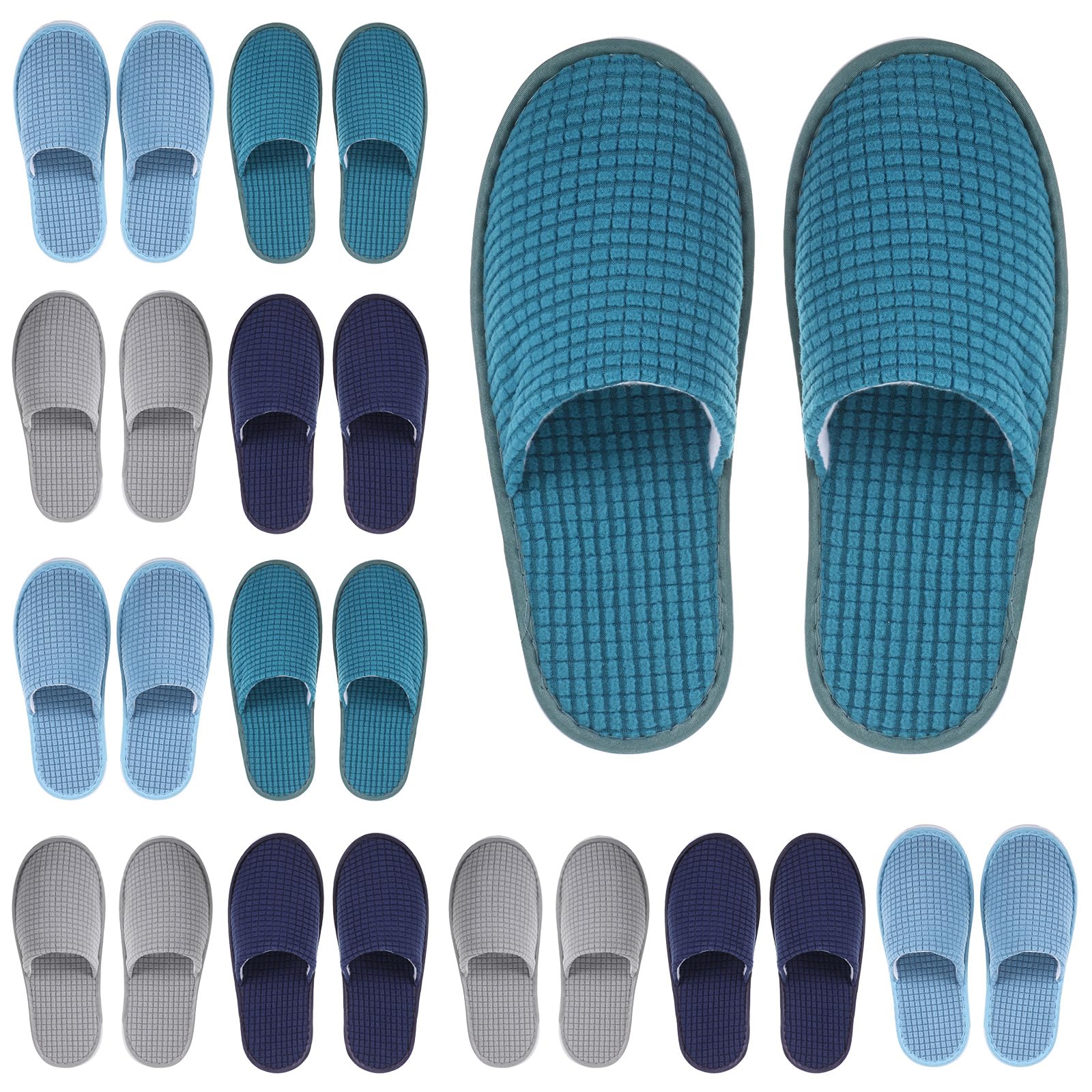 Geyoga 12 Pairs Non-Slip Disposable House Slippers for Guests - Washable Reusable Indoor Slippers for Travel, Hotel, Spa, Bridesmaid, Wedding Party - Perfect for Home, Hospitality & Shoeless Events