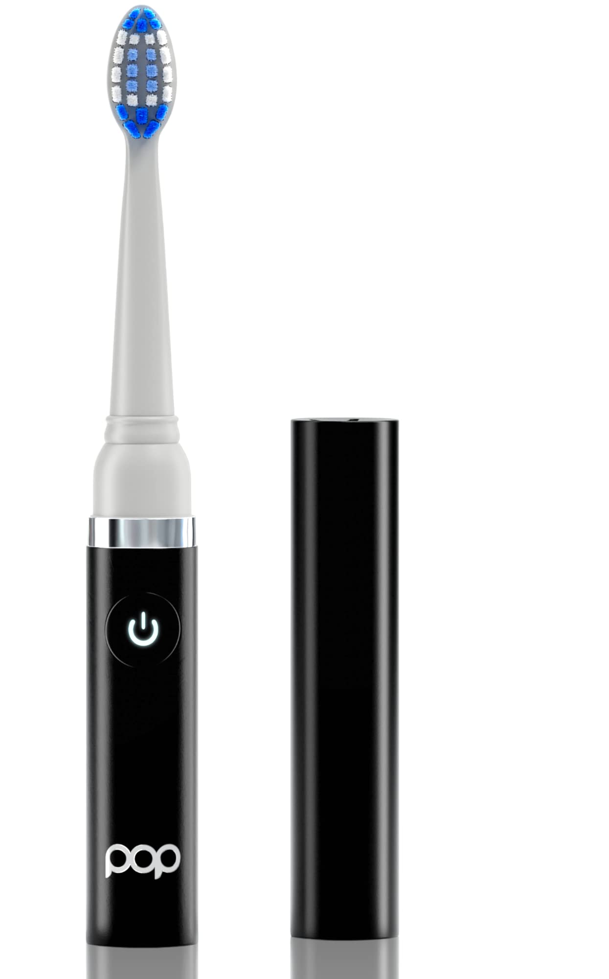 Pop Sonic Electric Toothbrush for Adults & Kids - Rechargeable Travel Toothbrush with 2 Speed Modes (15,000-30,000 RPM), DuPont Nylon Bristles - Perfect for Home, Travel & Daily Oral Care (Black)