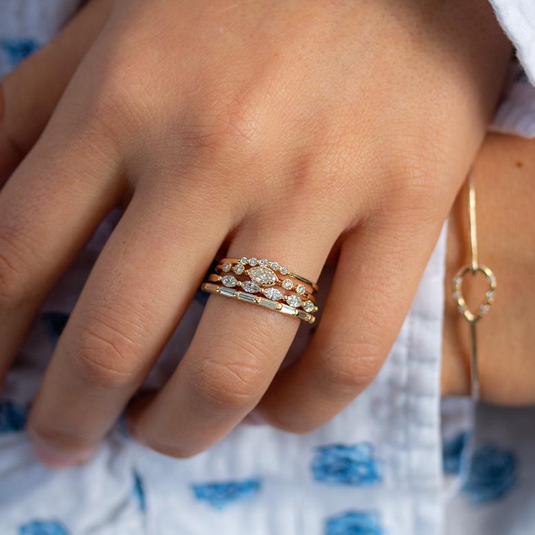 Eternity Baguette Diamond Band Ring for Women - 14K White Gold Wedding Anniversary Stackable Ring - Perfect for Bridal Jewelry, Engagement Gift & Special Occasions