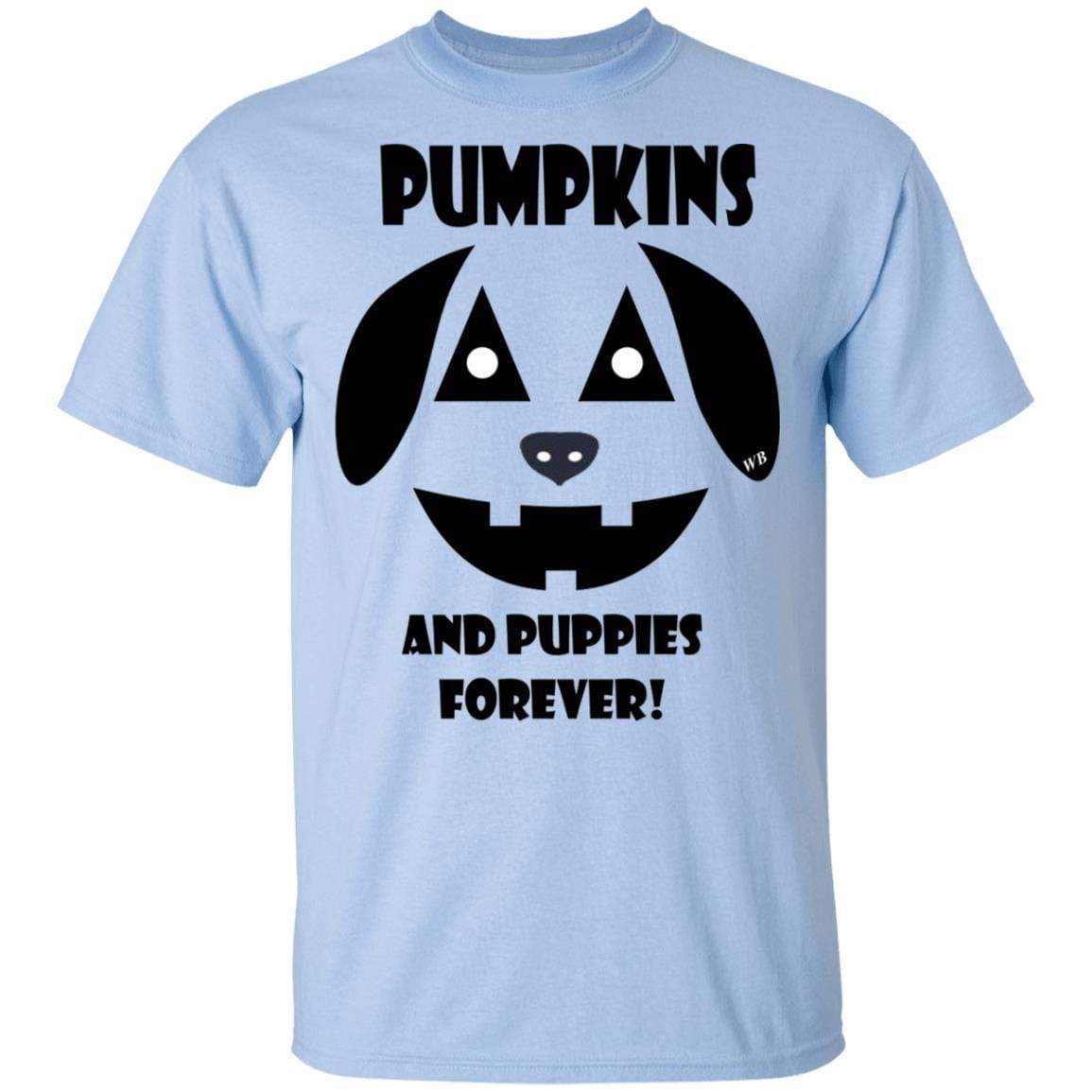 WineyBitches.Co Pumpkins And Puppies Forever Halloween Cotton T-Shirt - Cute Fall Graphic Tee for Women, Halloween Party Outfit, Dog Lover Gift