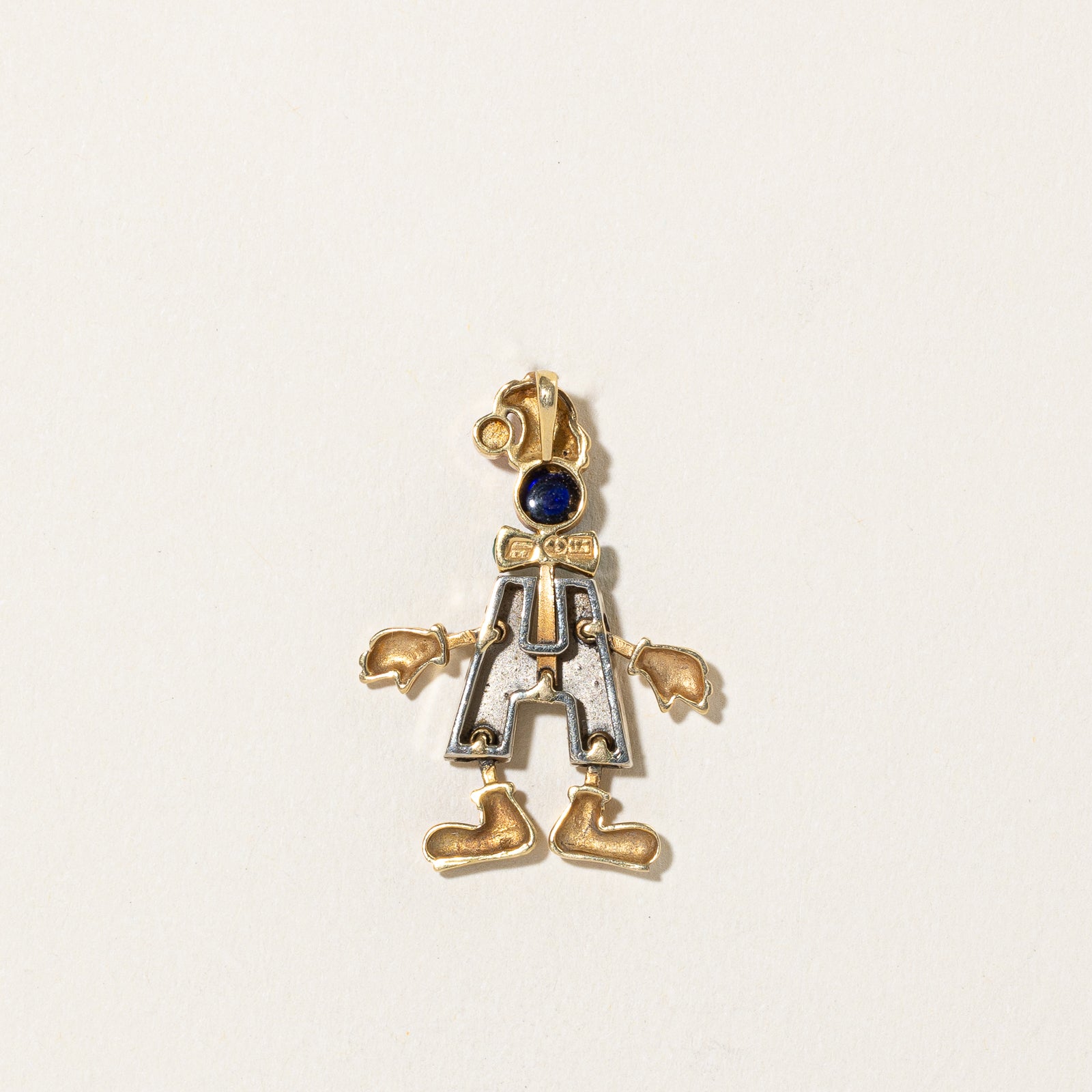 0.40ct Synthetic Sapphire & Enamel Clown Pendant Necklace - Elegant Jewelry Gift for Women, Perfect for Parties & Special Occasions
