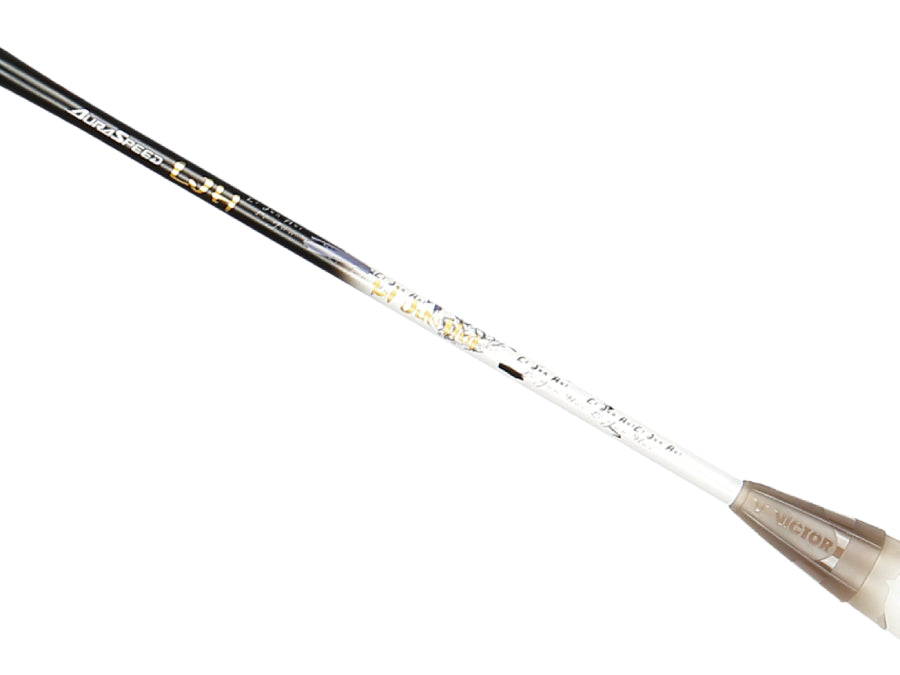 Victor Auraspeed ARS LJH S Unstrung Badminton Racket - Lightweight Carbon Fiber Shuttlecock Racquet [Bright Silver] for Professional & Recreational Players - Perfect for Tournaments & Backyard Games