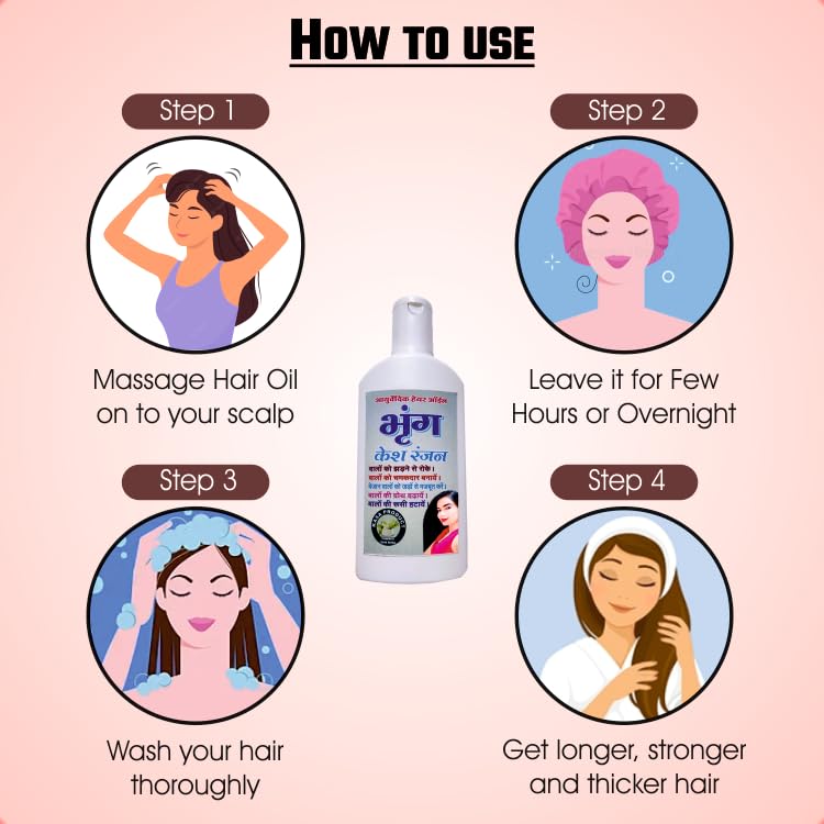 Bhringkesh Ranjan Herbal Hair Oil for Hair Growth & Fall Control - 100ml | Repairs Damaged Hair | Natural Ayurvedic Treatment for Thicker, Healthier Hair | Perfect for Daily Scalp Massage & Hair Care Routine