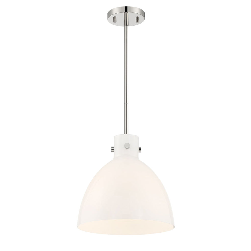 Ellie 1 Light Pendant in Polished Nickel - Modern Ceiling Light Fixture for Kitchen Island, Dining Room & Bedroom