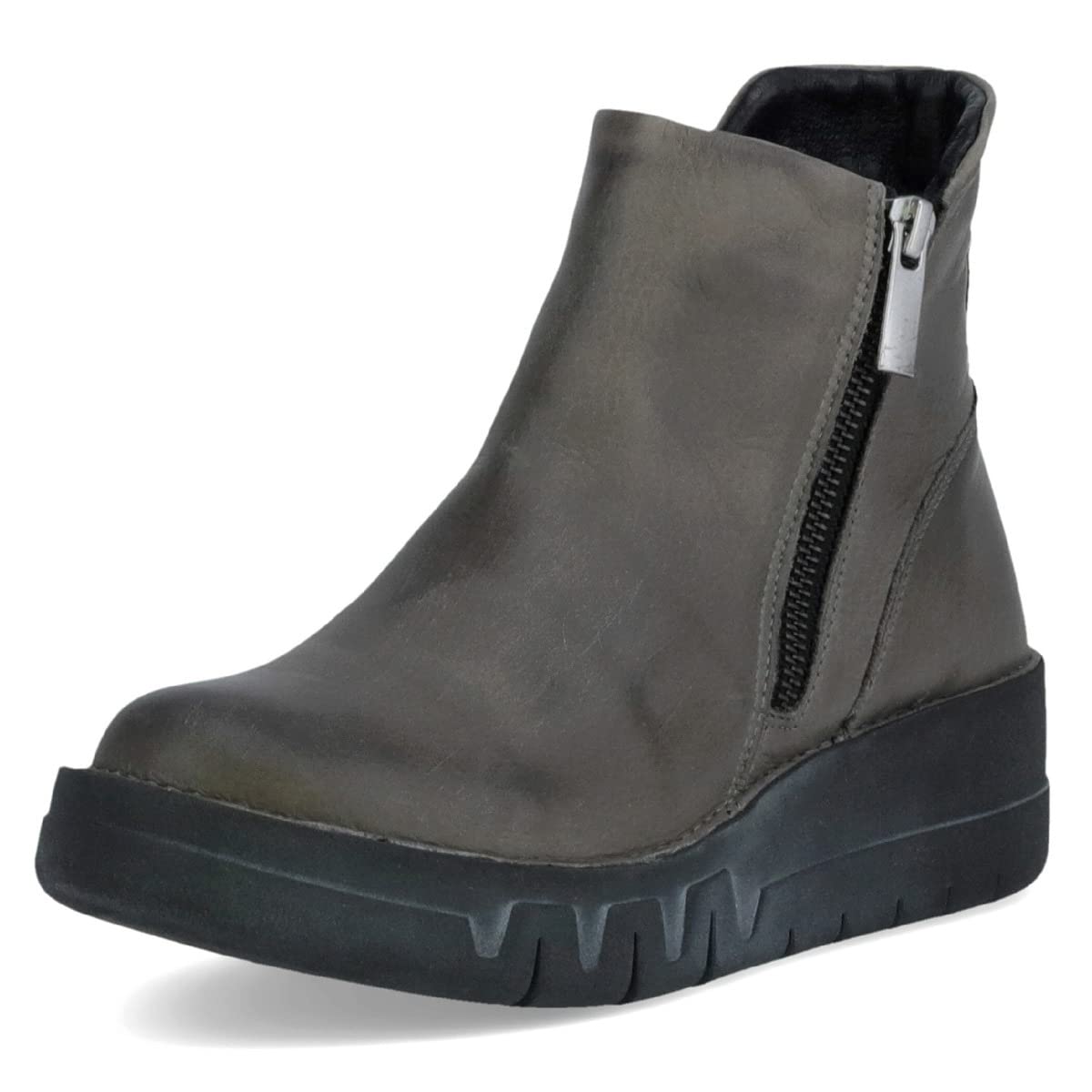 Miz Mooz Lass Women's Chunky Platform Boots with Side Zipper - Comfortable Ankle Booties with Heels for Women - Perfect for Fall & Winter Fashion, Casual Outfits and Night Out