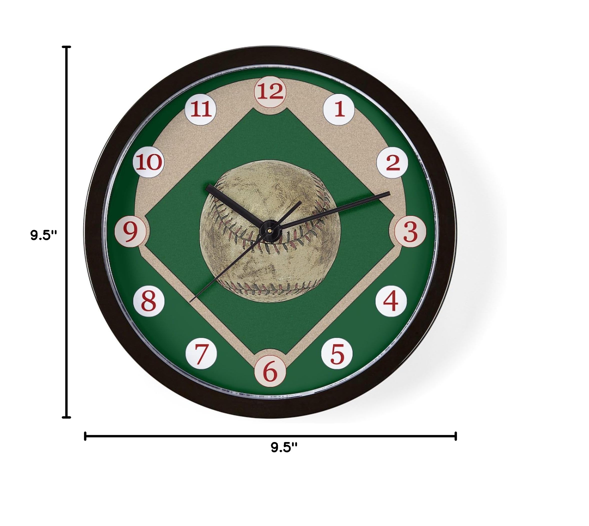10 Inch Baseball Wall Clock - Sports Themed Decor for Living Room, Kitchen, or Office | Perfect Gift for Baseball Fans & Home Decor