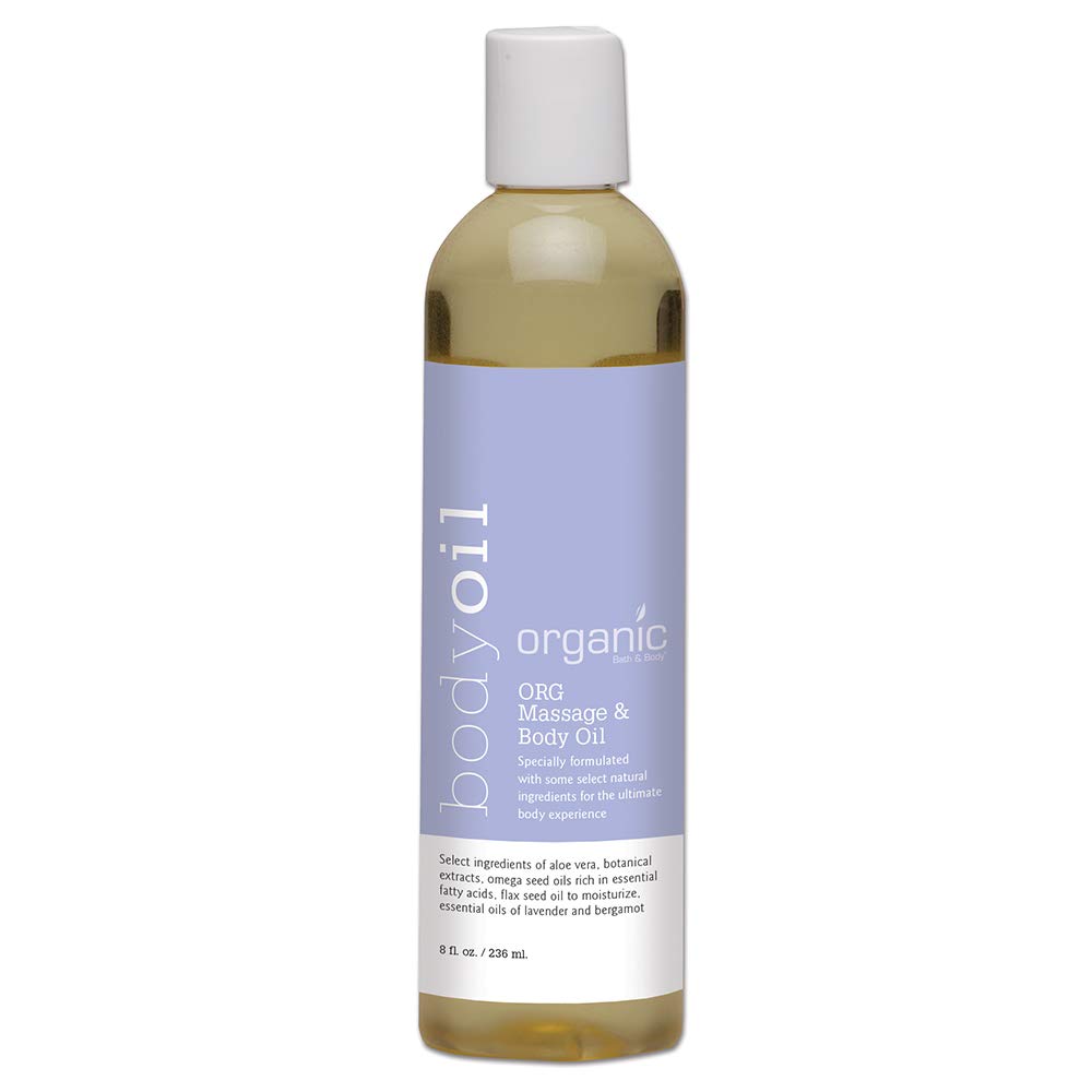 ORG Organic Massage & Body Oil - 8 oz | Natural Skin Moisturizer for Relaxation, Aromatherapy & Spa Treatments