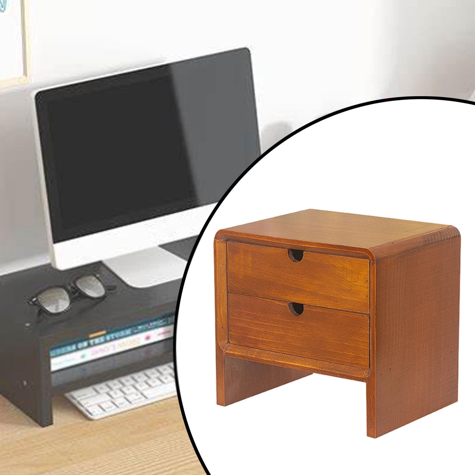 Large Wooden Storage Drawer Organizer Box - Rectangle Desktop Organizer with High Capacity for Home Office, Bedroom & Living Room - Perfect for Storing Stationery, Jewelry & Small Items