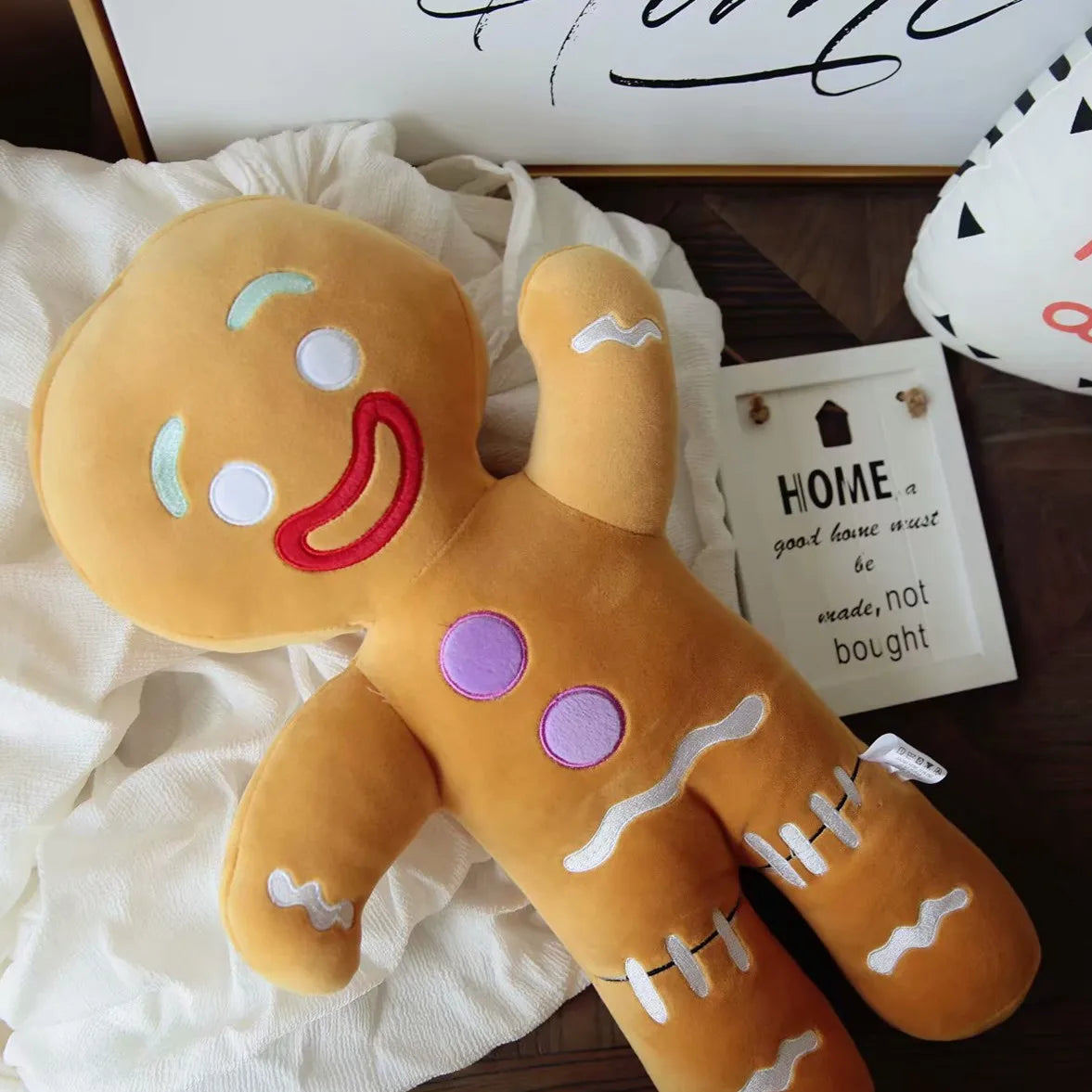 50cm Cute Kawaii Baby Doll Gingerbread Man Plush Toy with Pendant - Soft Stuffed Animal Christmas Decor, Kids Gift for Holidays, Birthday & Nursery Decorations (Perfect for Xmas Tree, Stocking Stuffers & Cozy Bedtime)