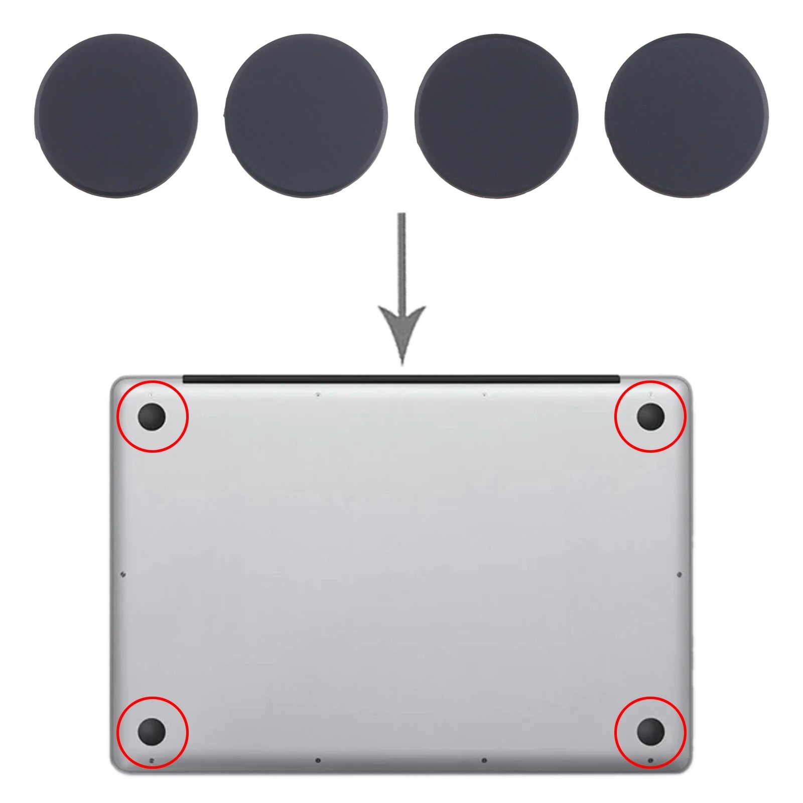 Rubber Feet for MacBook Pro & Air 13-16 Inch (2021 & Newer Models) - Non-Slip Laptop Base Protectors for Desk & Lap Use