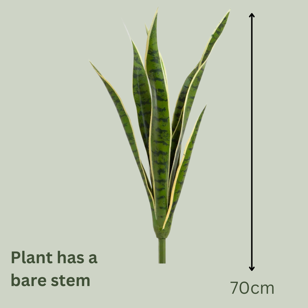 Premium Artificial Sansevieria Snake Plant - Low Light Indoor Decor for Home, Office & Living Room - Realistic Fake Potted Plant for Modern Spaces