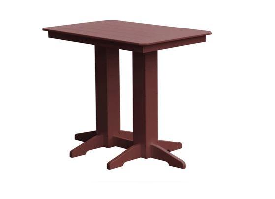 A & L Furniture Bar Table with Free 2 Umbrella Holes - Outdoor Patio, Backyard, Poolside & Restaurant Dining Height Table - Perfect for Entertaining & Relaxing