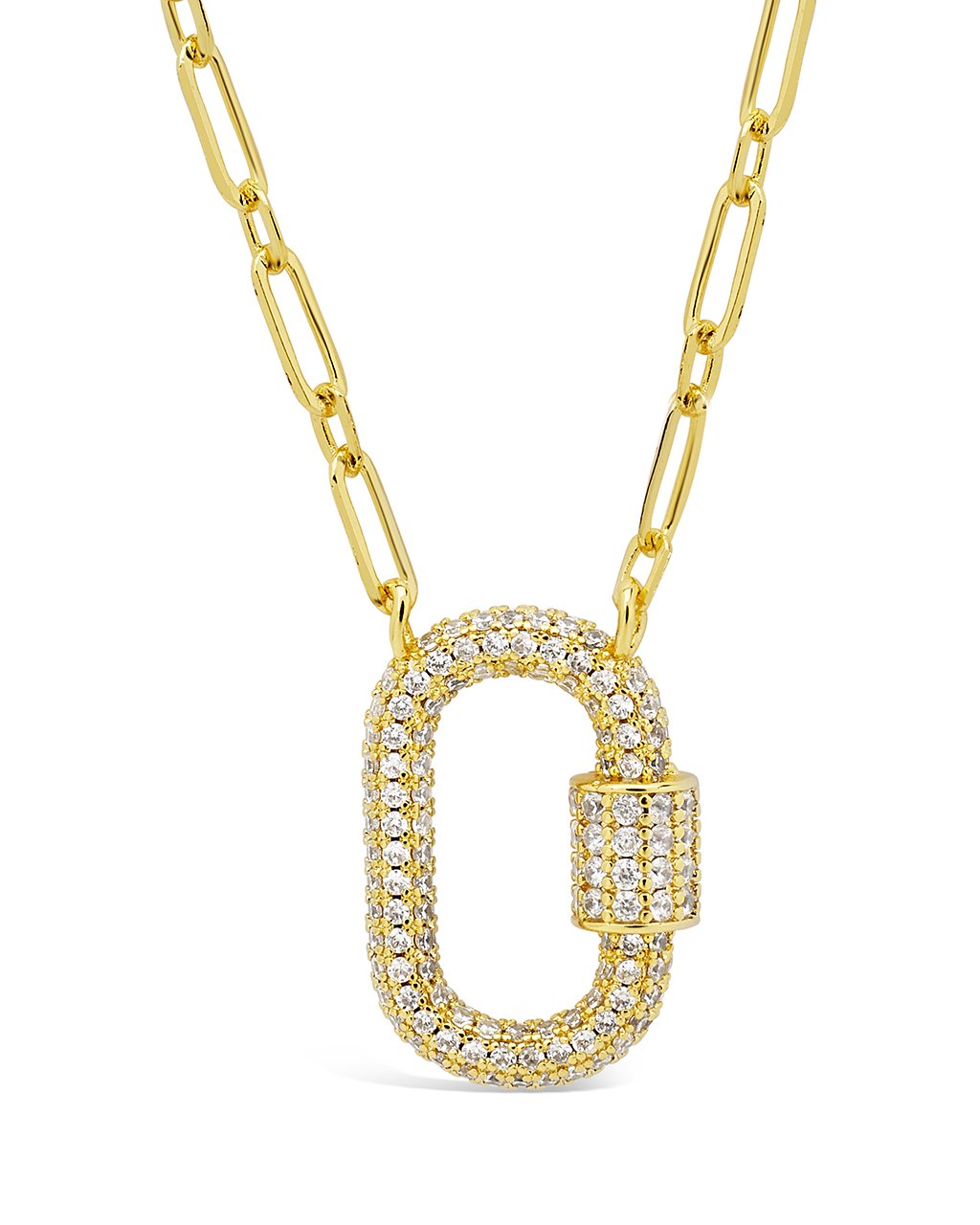 Pave CZ Carabiner Lock Necklace - Elegant Cubic Zirconia Pendant for Women | Perfect for Everyday Wear, Date Nights & Special Occasions