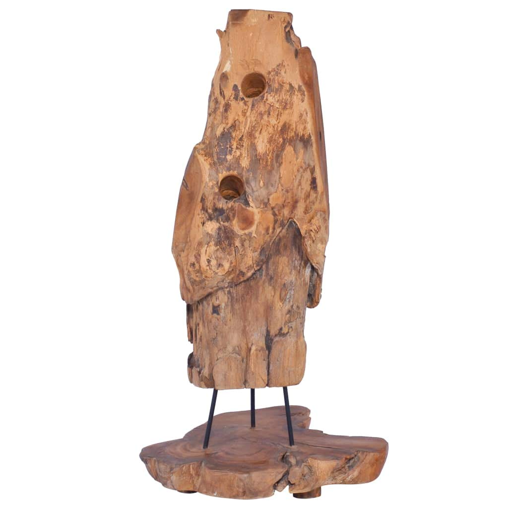 8-Bottle Solid Teak Wood Wine Rack - 15.7
