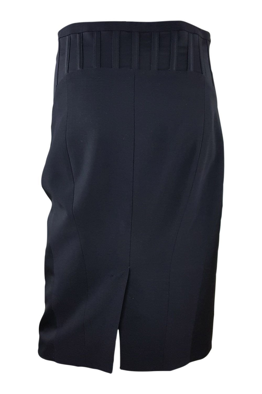 KAREN MILLEN Black Boned Fitted Pencil Skirt - Women's Slim Fit Bodycon Skirt (Size UK 10/US 6) - Perfect for Office Wear, Cocktail Parties & Formal Events