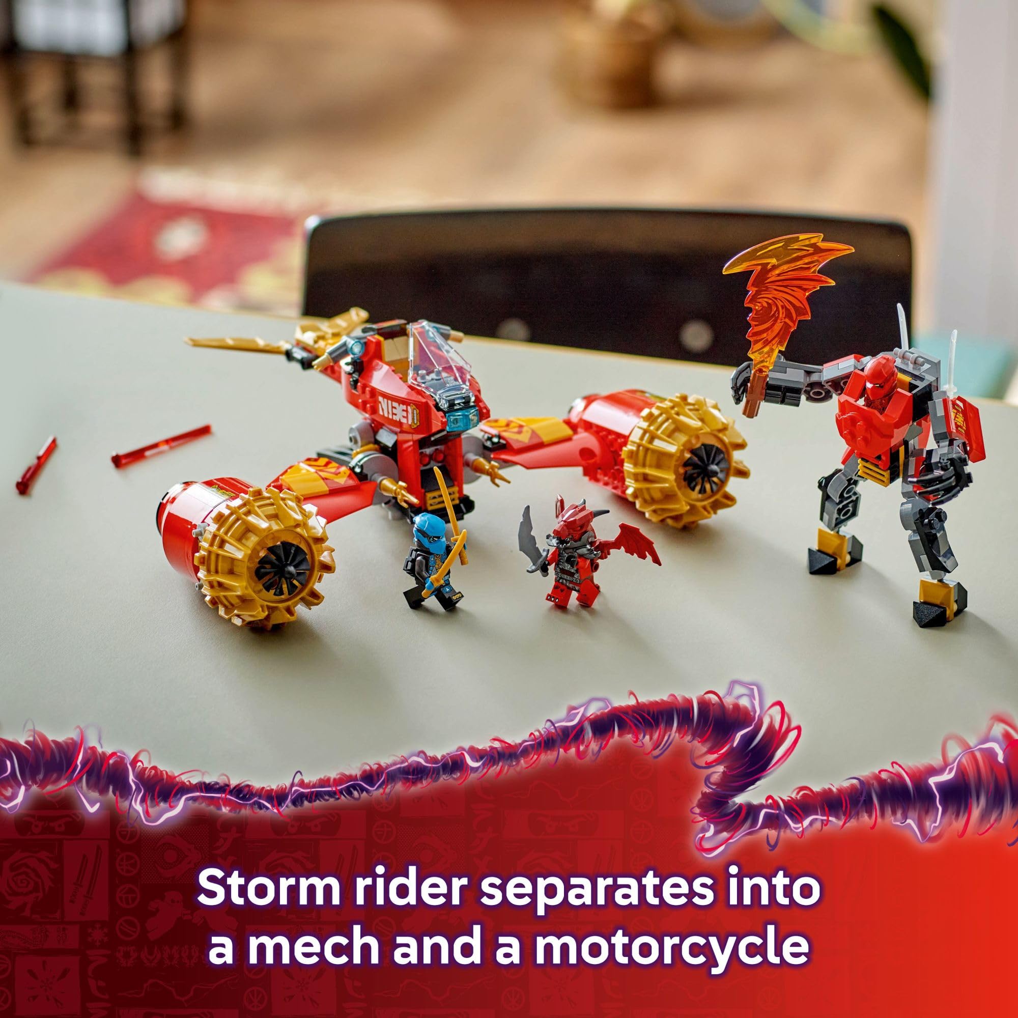 LEGO NINJAGO Kai's Mech Storm Rider Building Set with 3 Minifigures - Ninja Action Figure Toy for Kids Ages 7+ - Perfect Gift for Birthday & Pretend Play - Great for Creative Play, STEM Learning & Collectors (Set 71830)