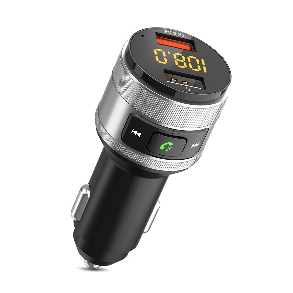 ZeaLife Bluetooth FM Transmitter for Car - QC 3.0 Fast Charger with Hands-Free Calling & Music Player | Perfect for Road Trips & Commuting