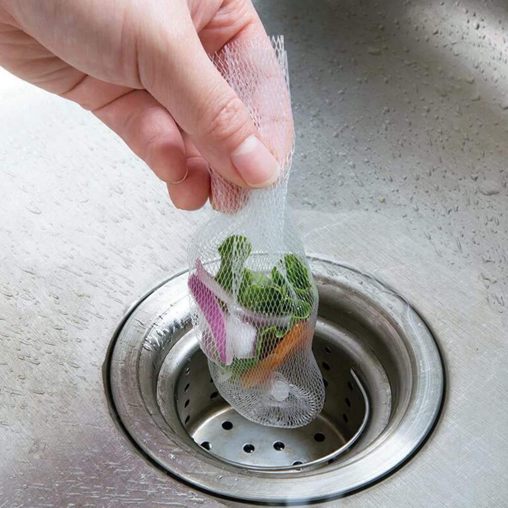 HEMOTON 300Pcs Disposable Sink Strainer Bags - Fine Mesh Kitchen Drain Filter for Vegetables, Fruits & Food Scraps - Prevents Clogging in Sinks, Tubs & Drains - Perfect for Cooking, Cleaning & Waste Disposal