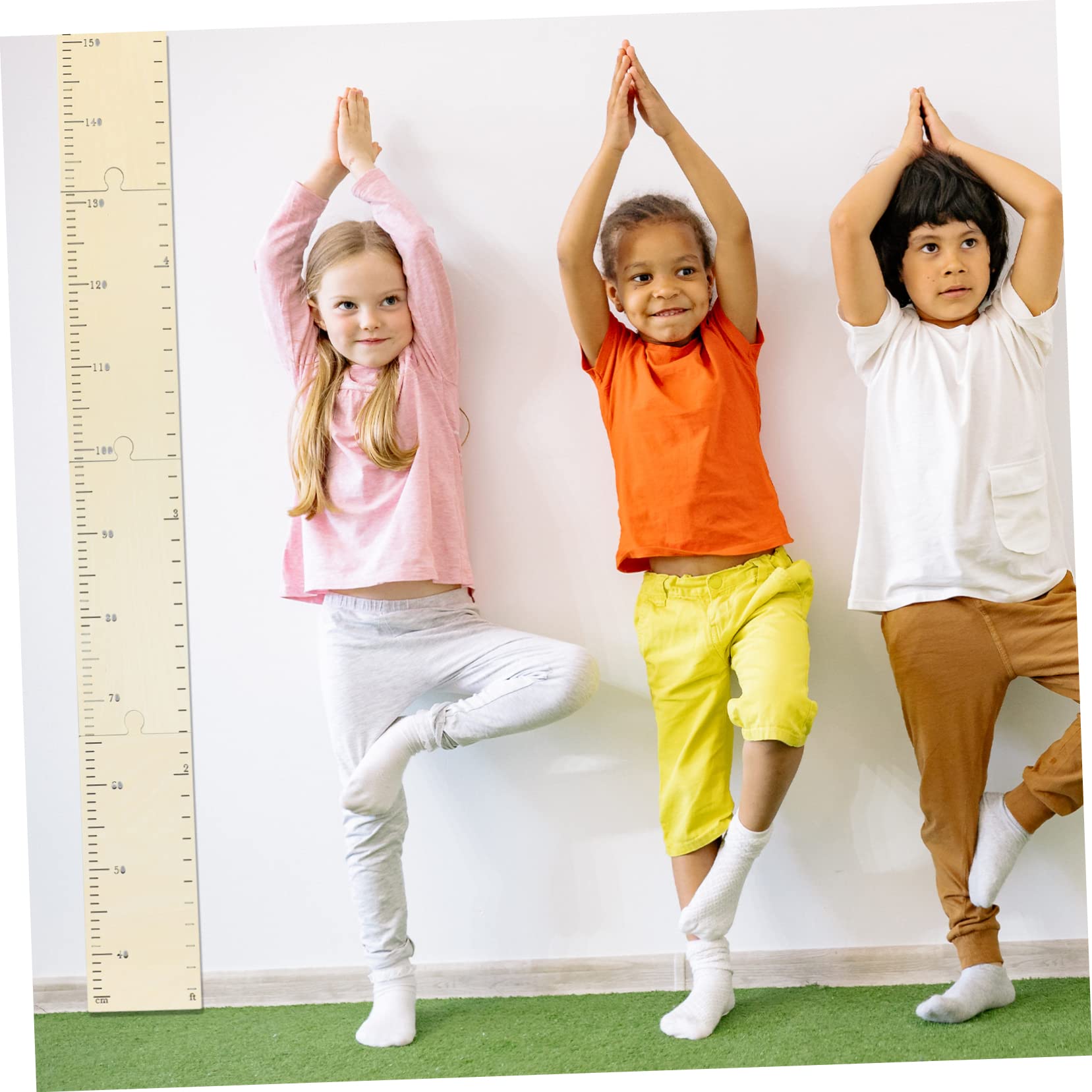 HOOTNEE Wooden Growth Chart Ruler - Kids Height Measurement Tool for Nursery, Bedroom & Playroom - Track Child's Growth Progress - Perfect Wall Decor for Baby & Toddler Rooms