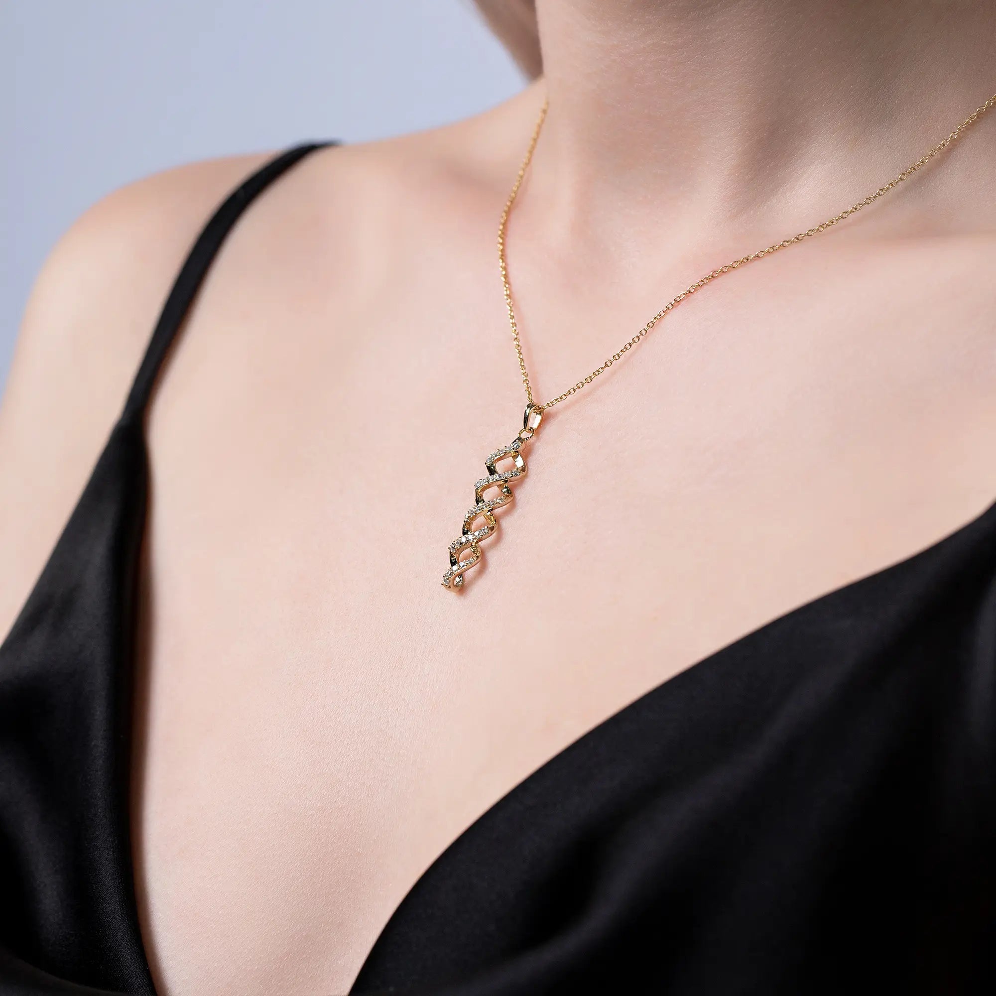 14K Gold Spiral Necklace for Women - Elegant Dainty Jewelry Gift for Her - Perfect for Weddings, Anniversaries & Special Occasions