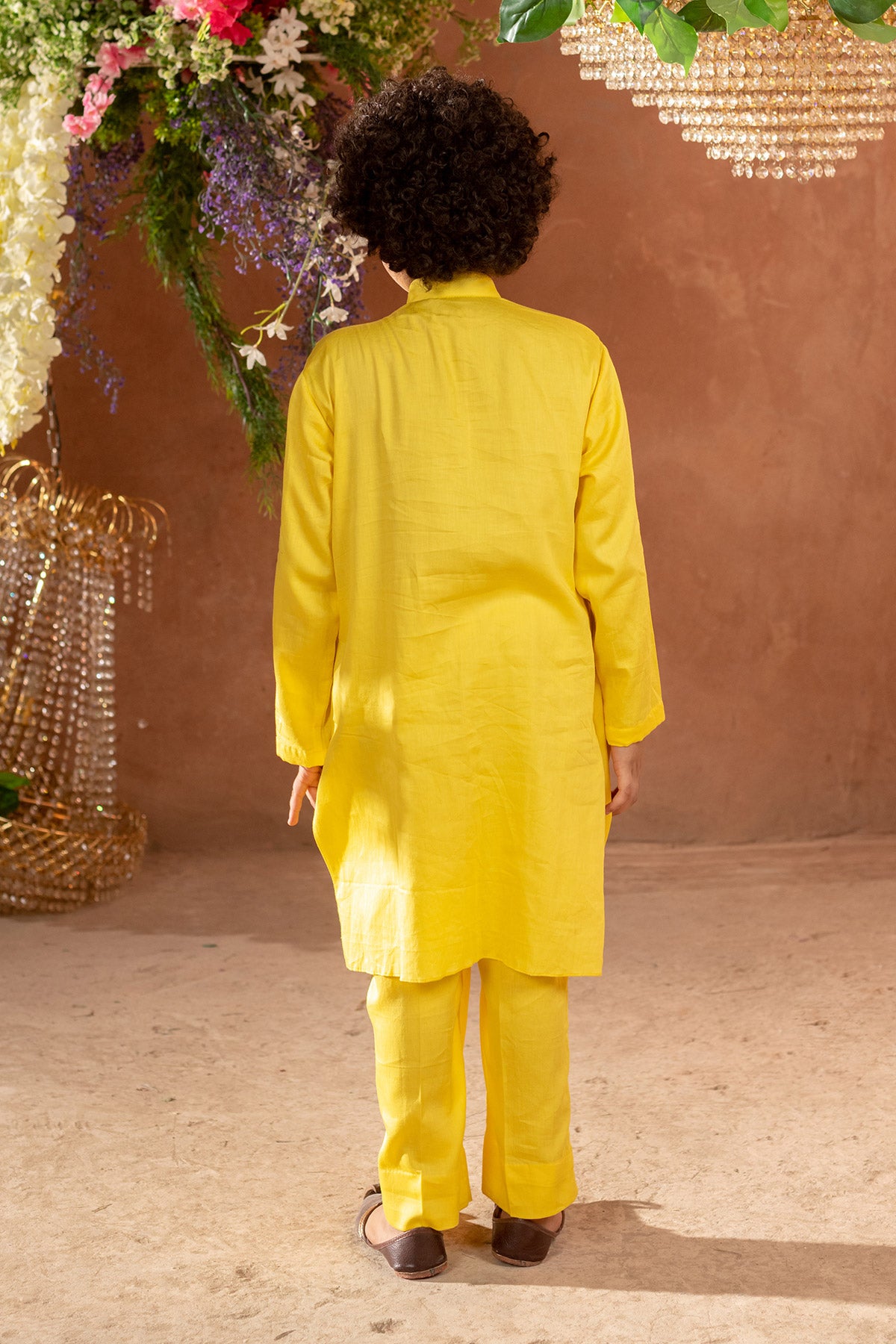 Elegant German Satin Yellow Kurta Pajama Set for Men | Comfortable Lounge Wear & Sleepwear | Perfect for Home Relaxation, Festivals, and Special Occasions