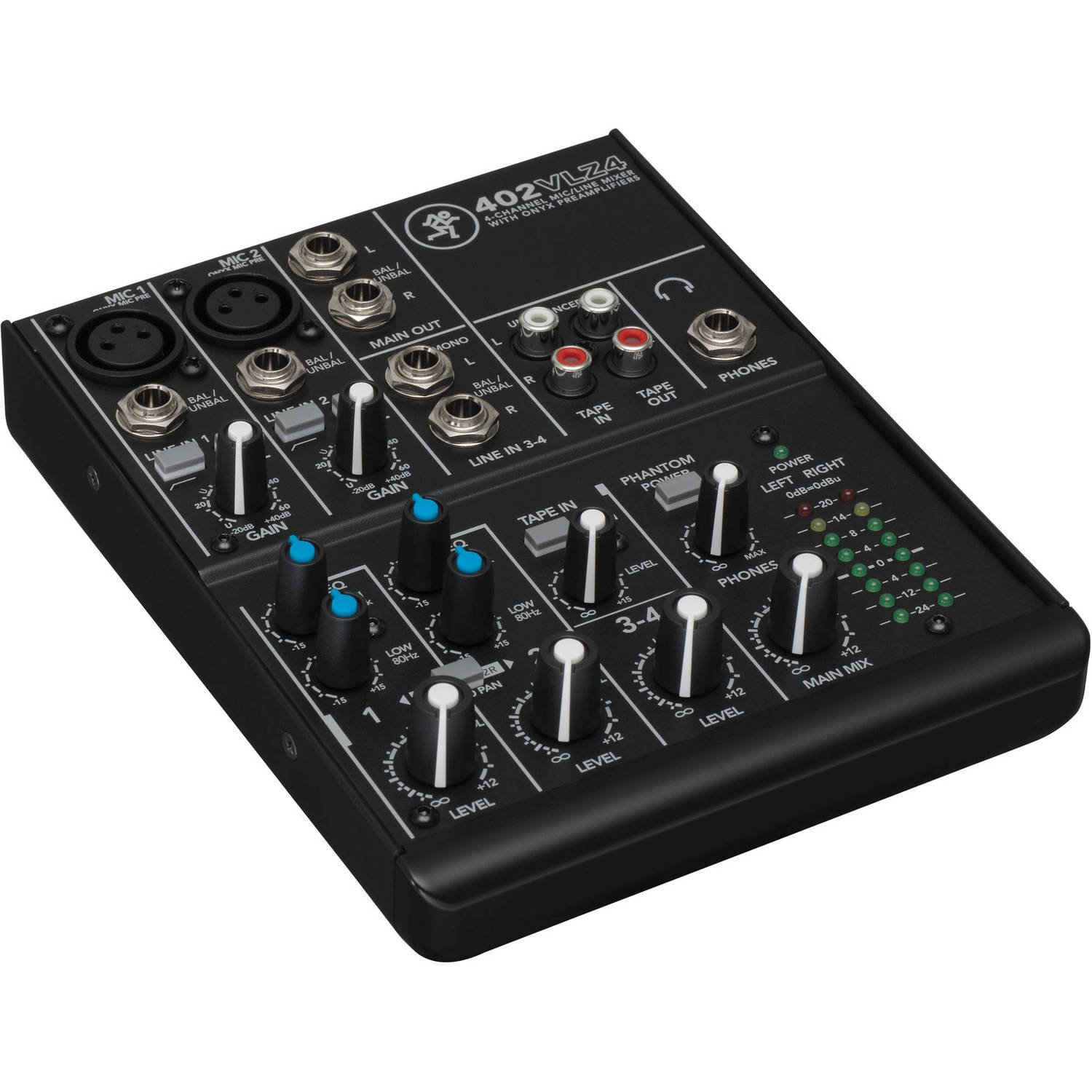 Mackie 402VLZ4 4-Channel Compact Audio Mixer with 2x Mophead TRS Cables, 2x XLR Cables, Adapter & Accessories – Perfect for Home Studio, Podcasting & Live Performances