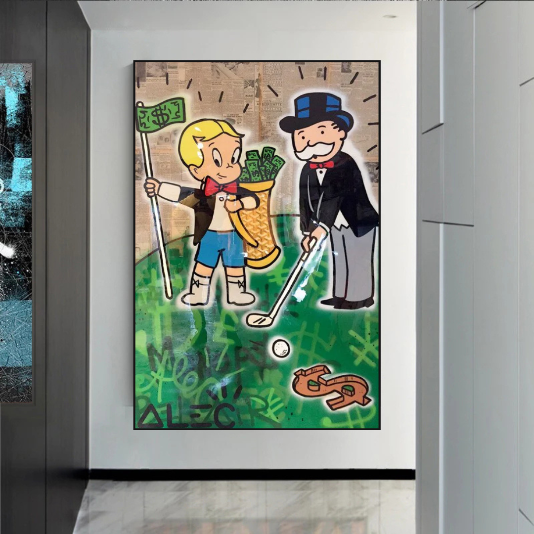 Alec Monopoly Go Yard Golf Canvas Print - Modern Wall Art for Home, Office & Game Room Decor