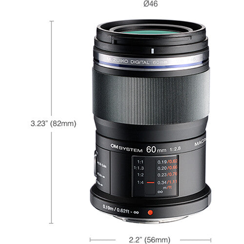 OM SYSTEM M.Zuiko Digital ED 60mm f/2.8 Macro Lens for Micro Four Thirds Cameras - Perfect for Close-Up Photography, Jewelry, Flowers & Insect Shooting