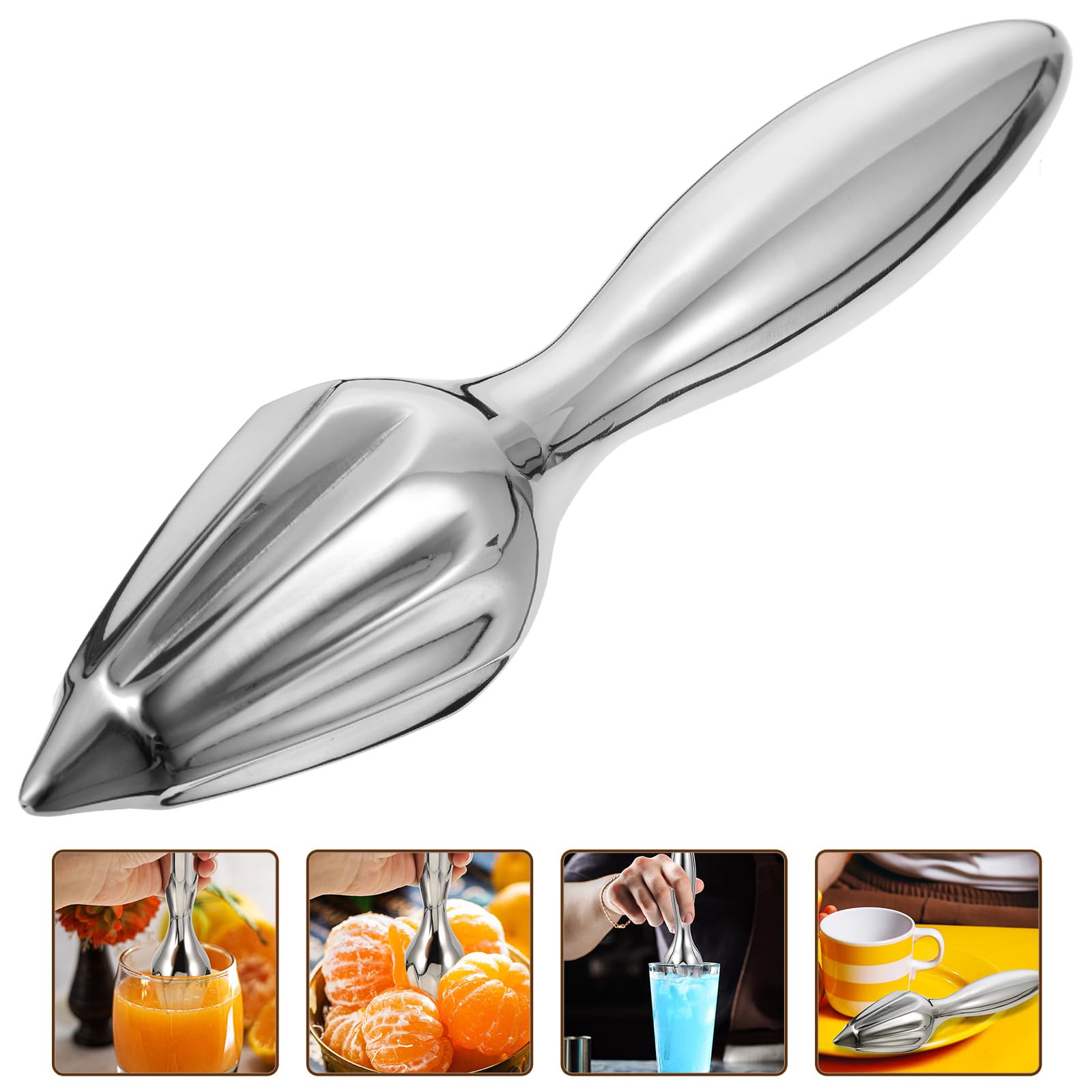 HEMOTON Stainless Steel Lemon Reamer - Manual Citrus Juicer for Lemon, Lime, Grapefruit & Pomegranate - Durable Fruit Squeezer for Fresh Juice at Home, Bars & Restaurants