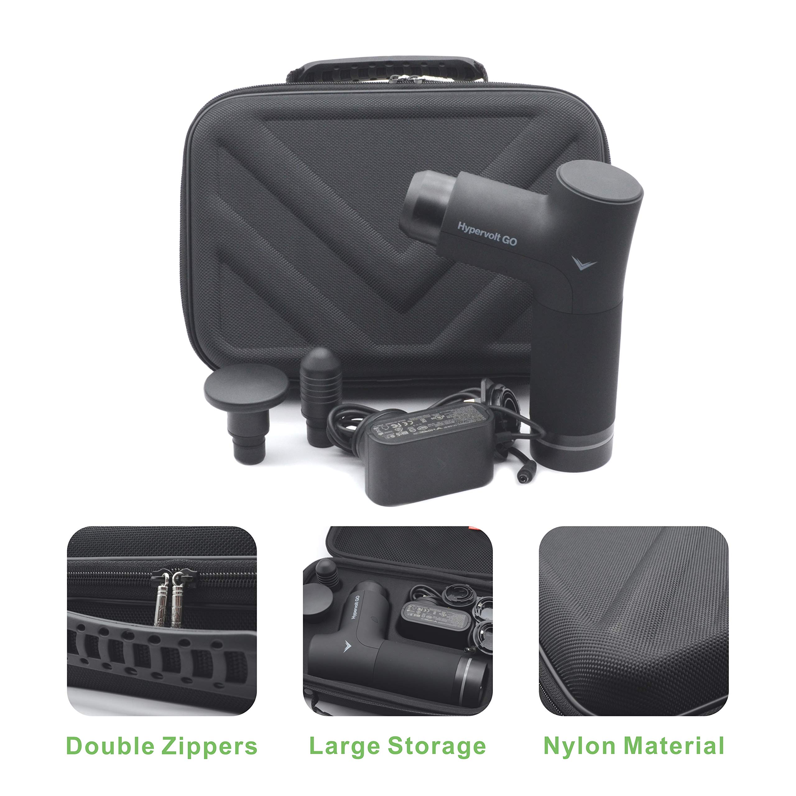Hypervolt GO Case - Waterproof, Scratch-Resistant & Shockproof Protective Storage Bag for Hypervolt GO Massager + 2 Accessories - Perfect for Travel, Gym & Outdoor Fitness Activities