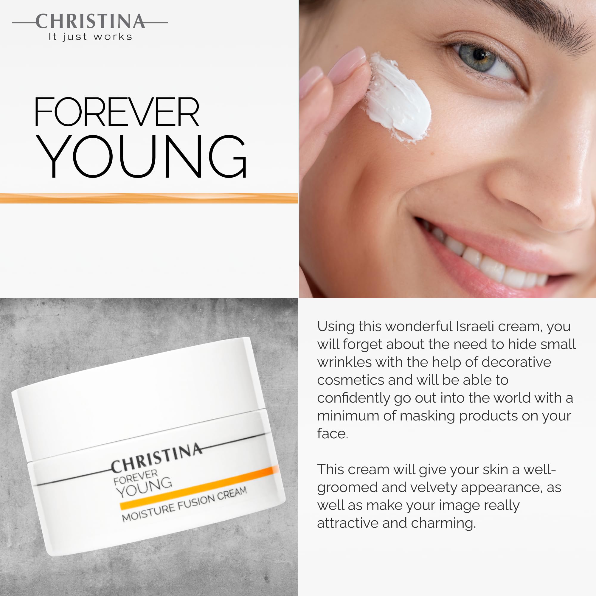 Forever Young Moisture Fusion Face Cream with Hyaluronic Acid | Hydrating & Firming Anti-Aging Moisturizer for Women | 50ml | Day & Night Use for Glowing Skin